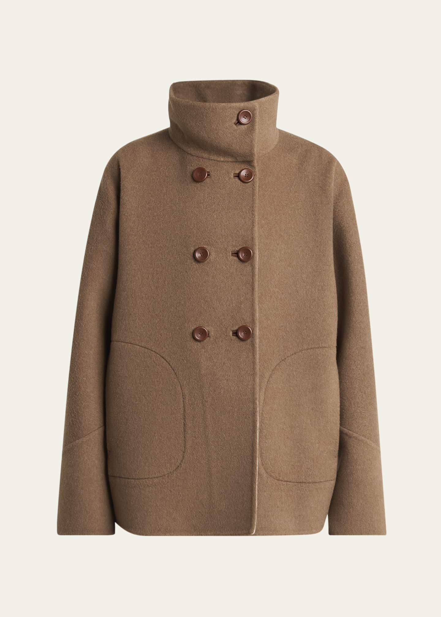 Loro Piana Camden Double-Breasted Cashmere Peacoat Image 1 of 5