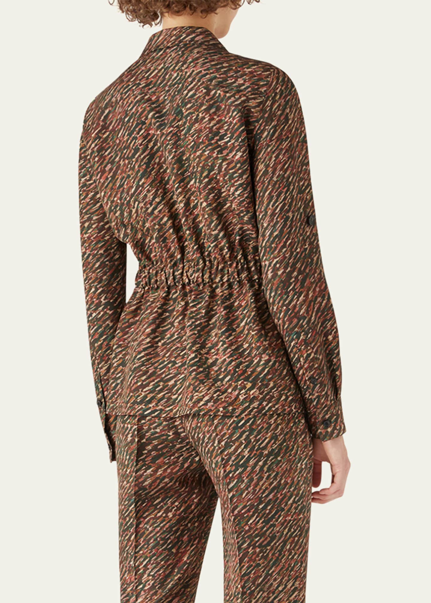 Loro Piana Deanna Belted Andre-Print Shirt Jacket Image 3 of 5