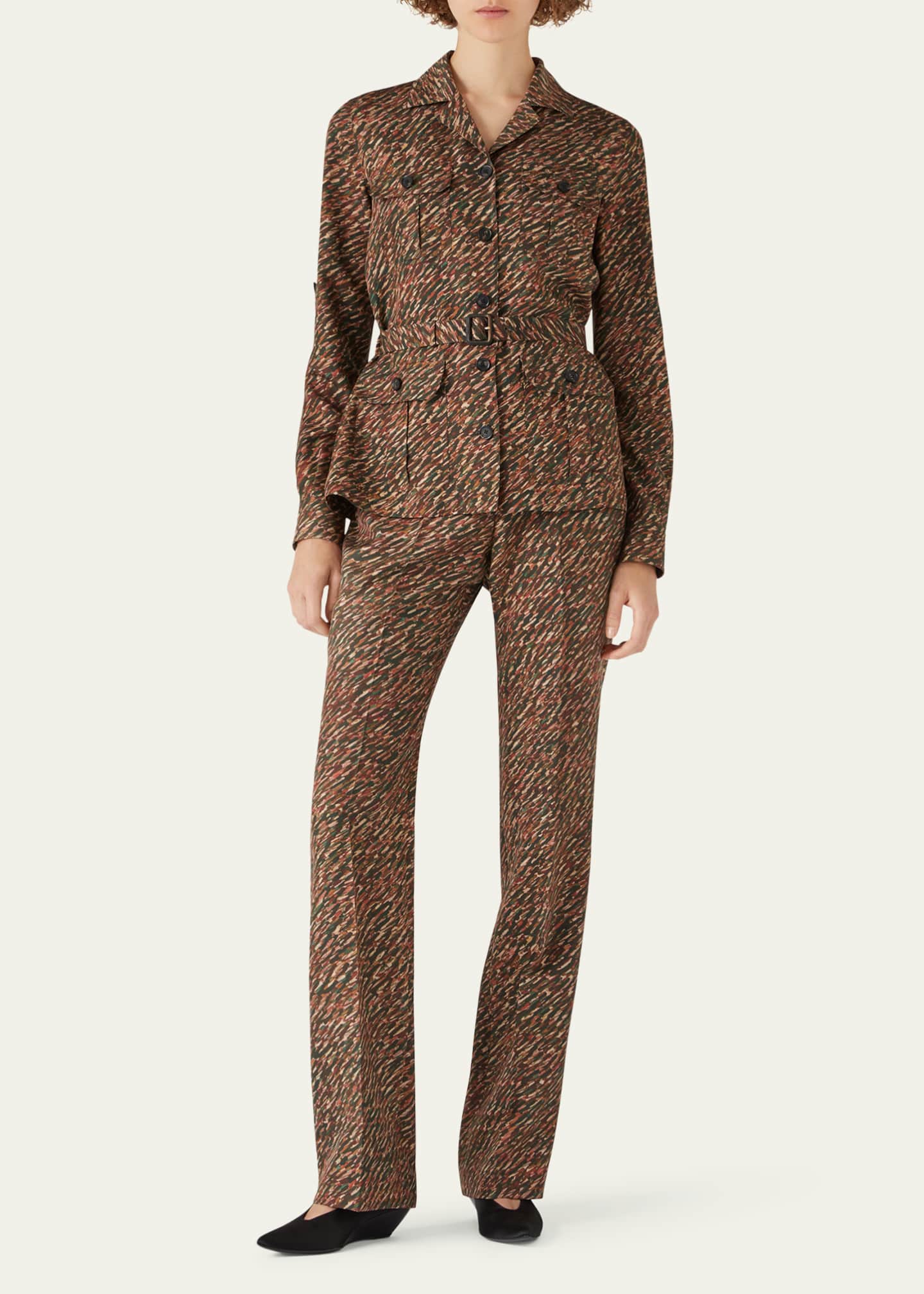 Loro Piana Dany Silk Andre-Print Trousers Image 2 of 5