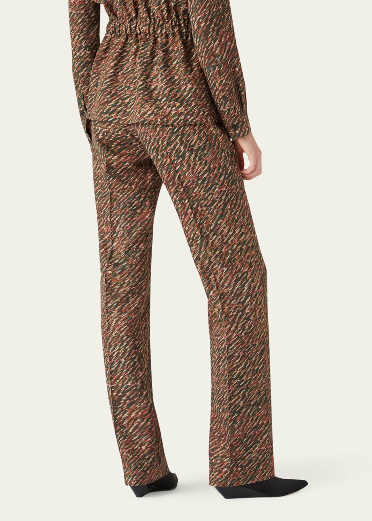 Loro Piana Dany Silk Andre-Print Trousers Image 3 of 5