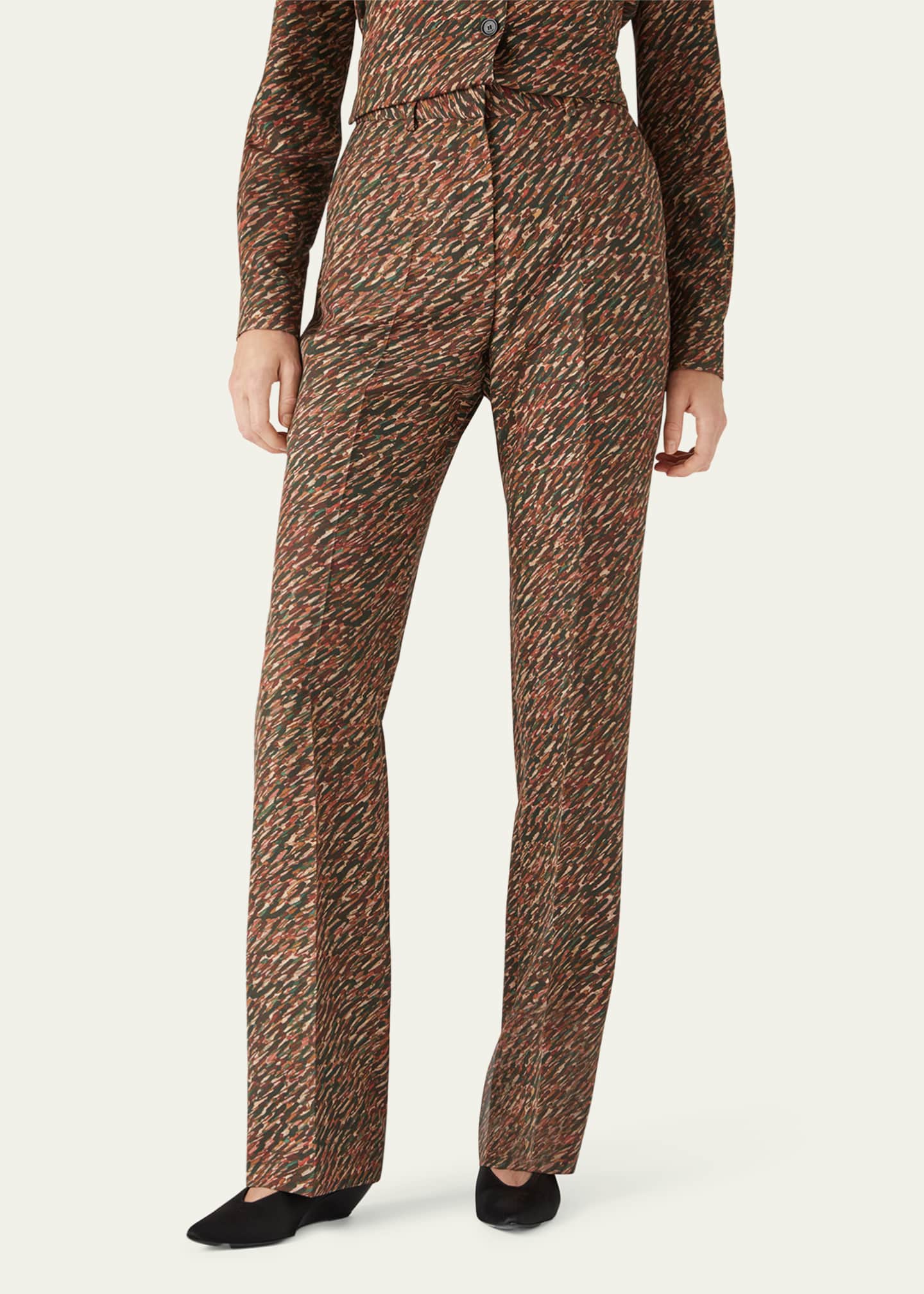 Loro Piana Dany Silk Andre-Print Trousers Image 4 of 5
