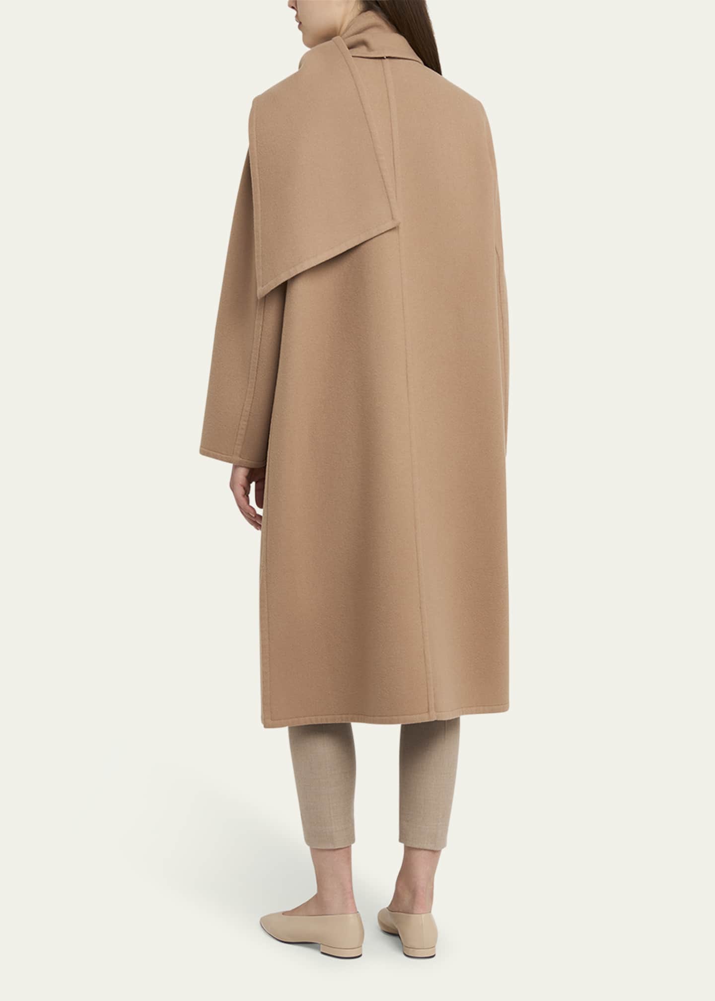 Loro Piana Gladwin Scarf-Neck Heavy Cashmere Coat Image 3 of 5
