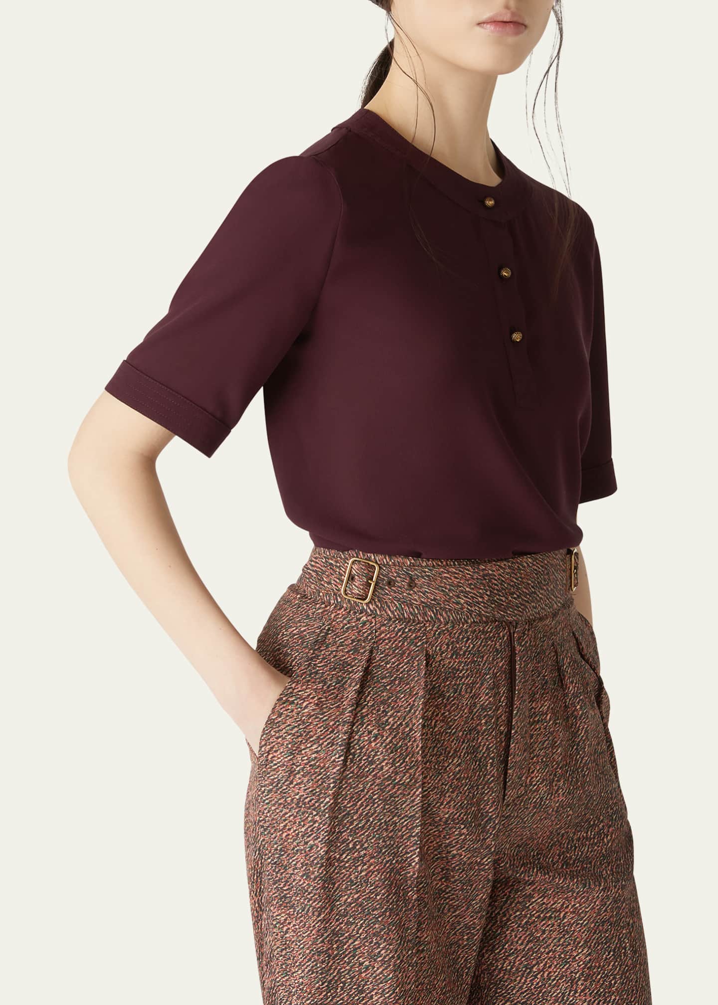 Loro Piana Jadyn Crepe Sable Blouse Image 4 of 5