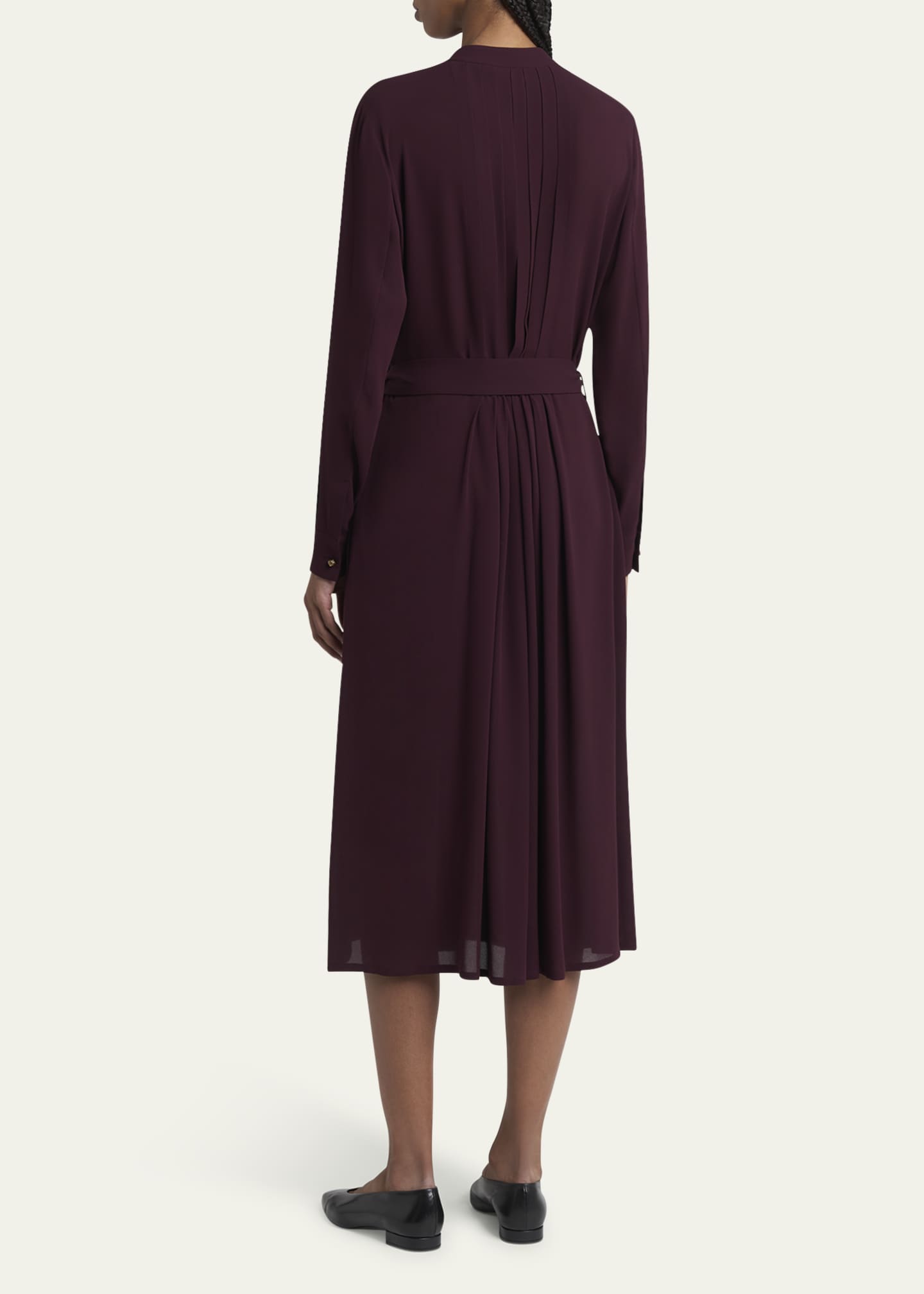 Loro Piana Hattie Sable Silk Crepe Shirtdress Image 3 of 5
