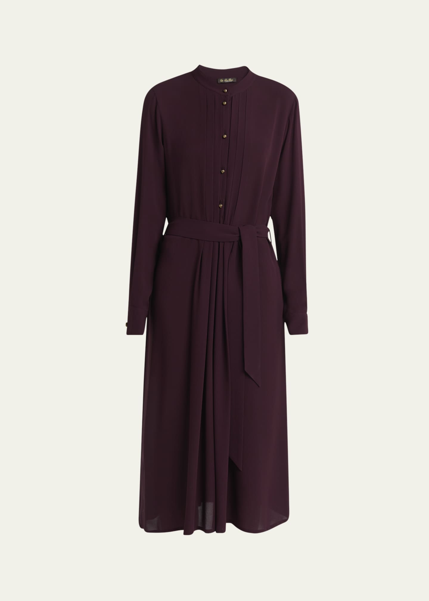 Loro Piana Hattie Sable Silk Crepe Shirtdress Image 1 of 5