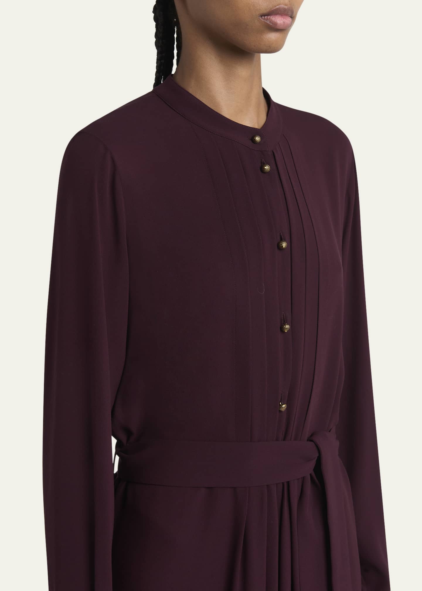 Loro Piana Hattie Sable Silk Crepe Shirtdress Image 5 of 5
