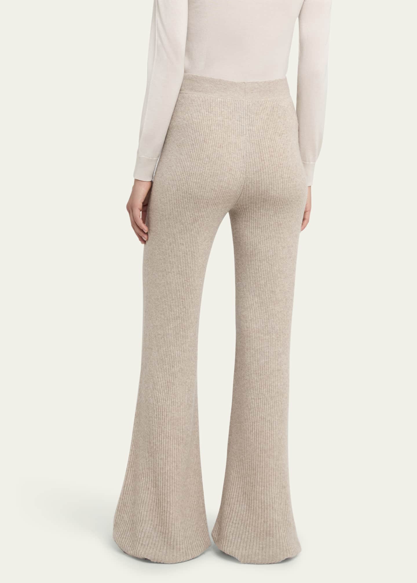 Loro Piana Camino Ribbed Cashmere-Silk Trousers Image 3 of 5