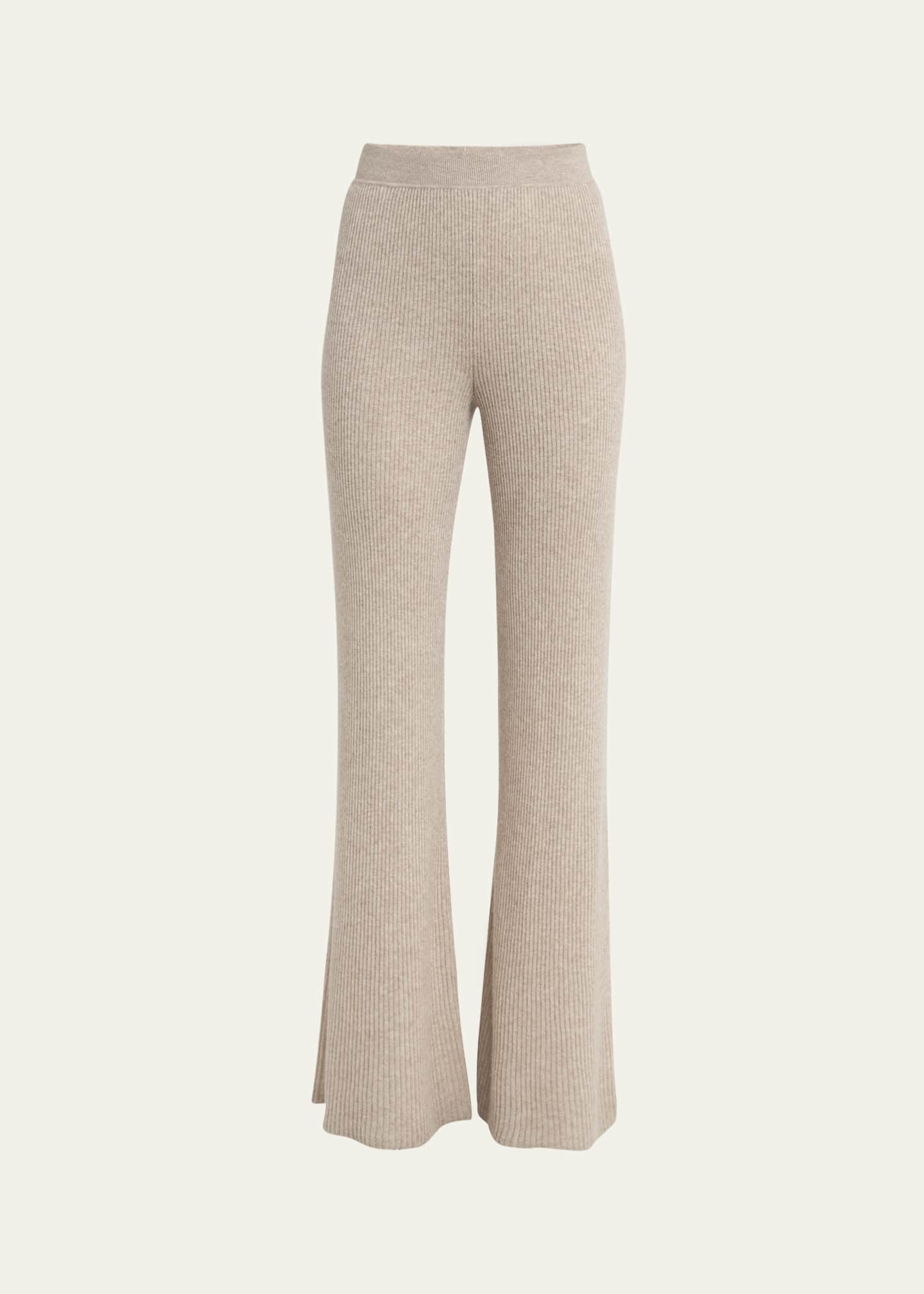 Loro Piana Camino Ribbed Cashmere-Silk Trousers Image 1 of 5