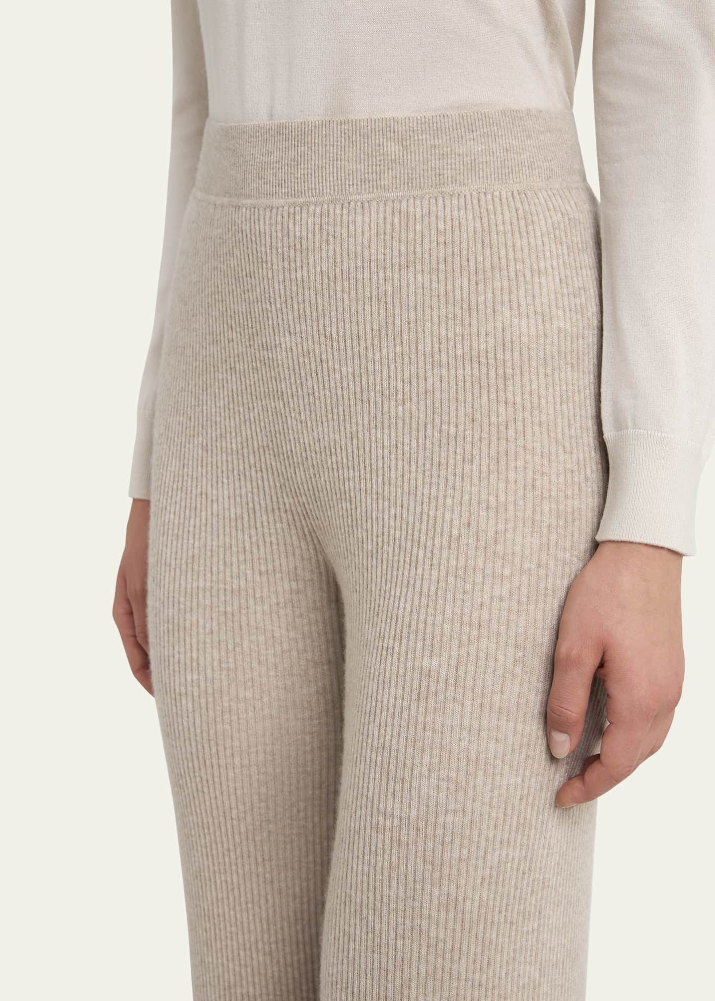 Loro Piana Camino Ribbed Cashmere-Silk Trousers Image 5 of 5