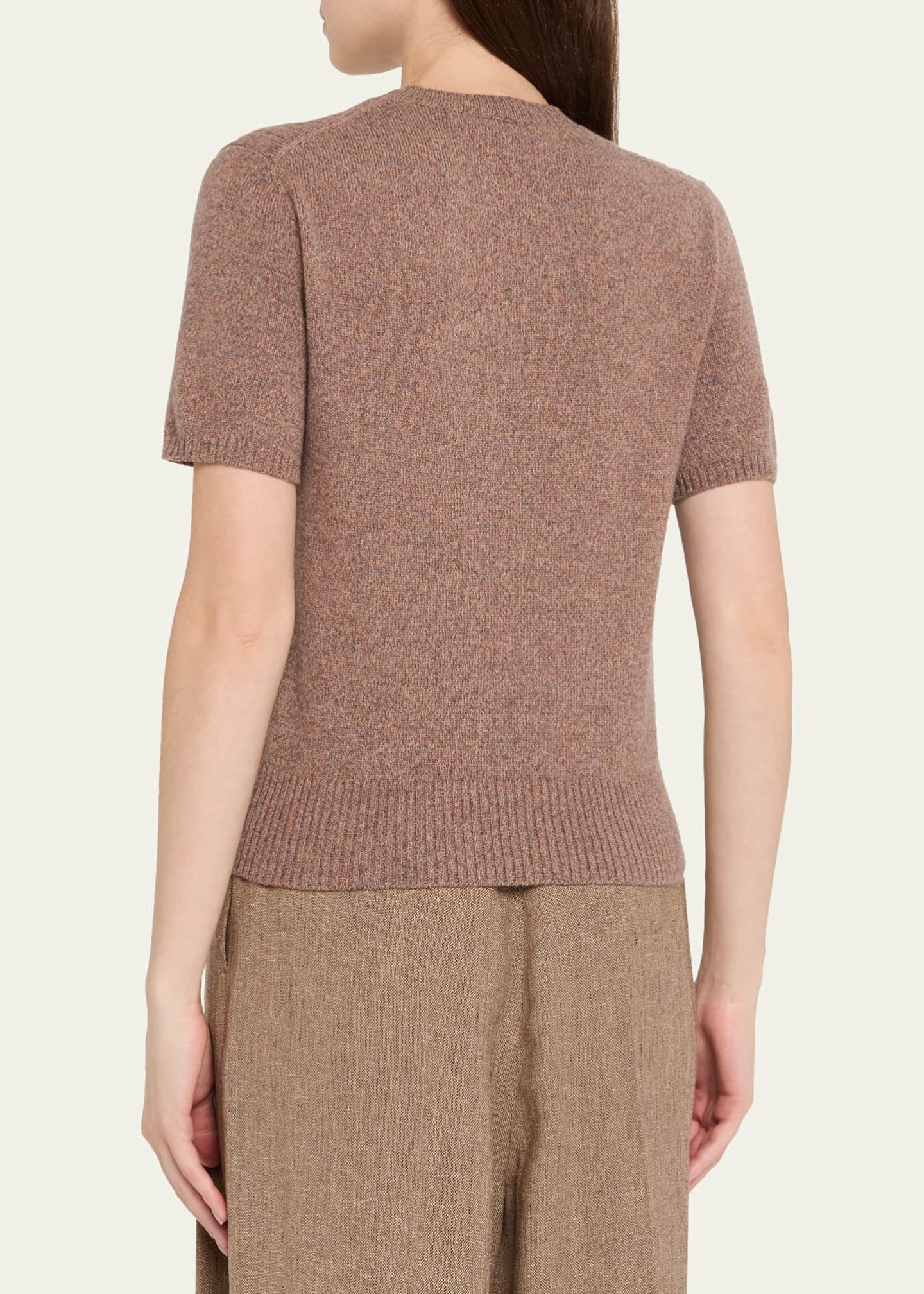 Loro Piana Treccia Cashmere Short-Sleeve Sweater - Bergdorf Goodman