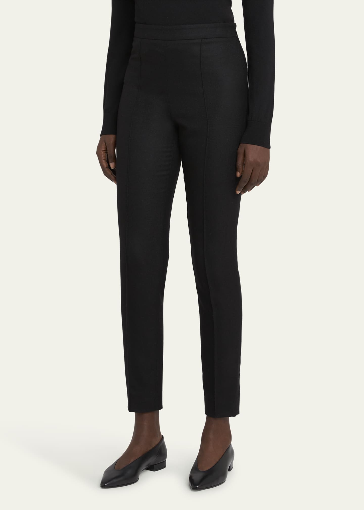 Loro Piana Mick Slim Leg Flannel Cashmere Trousers Image 4 of 5