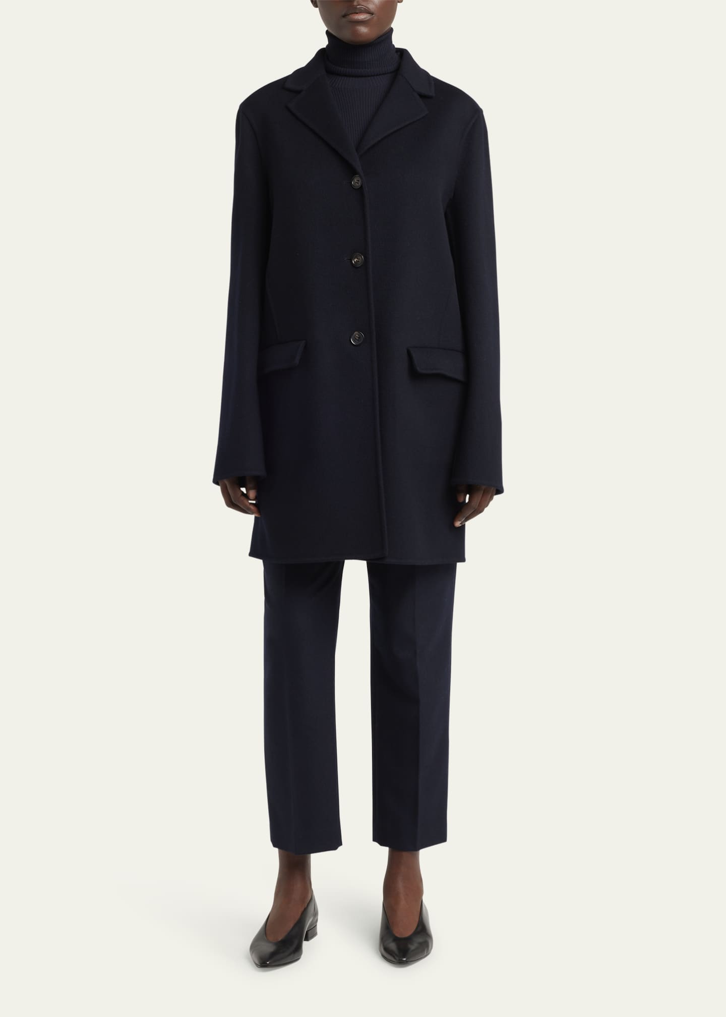 Loro Piana Rylan Single-Breasted Baby Cashmere Coat Image 2 of 5