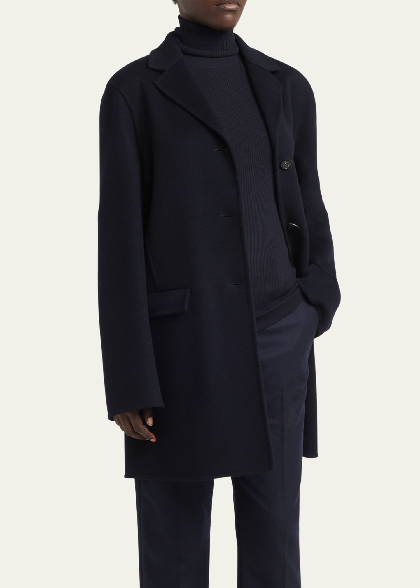 Loro Piana Rylan Single-Breasted Baby Cashmere Coat Image 4 of 5