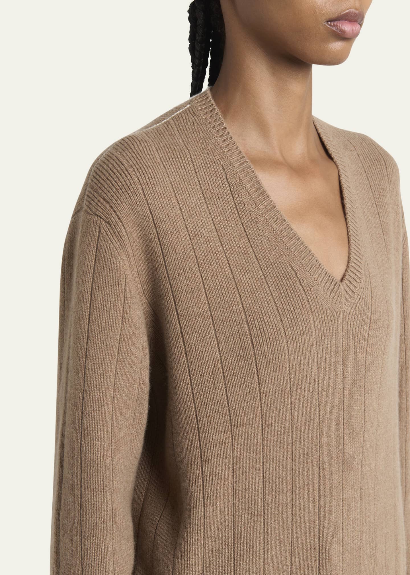Loro Piana Cervatto V-Neck Baby Cashmere Sweater Image 5 of 5
