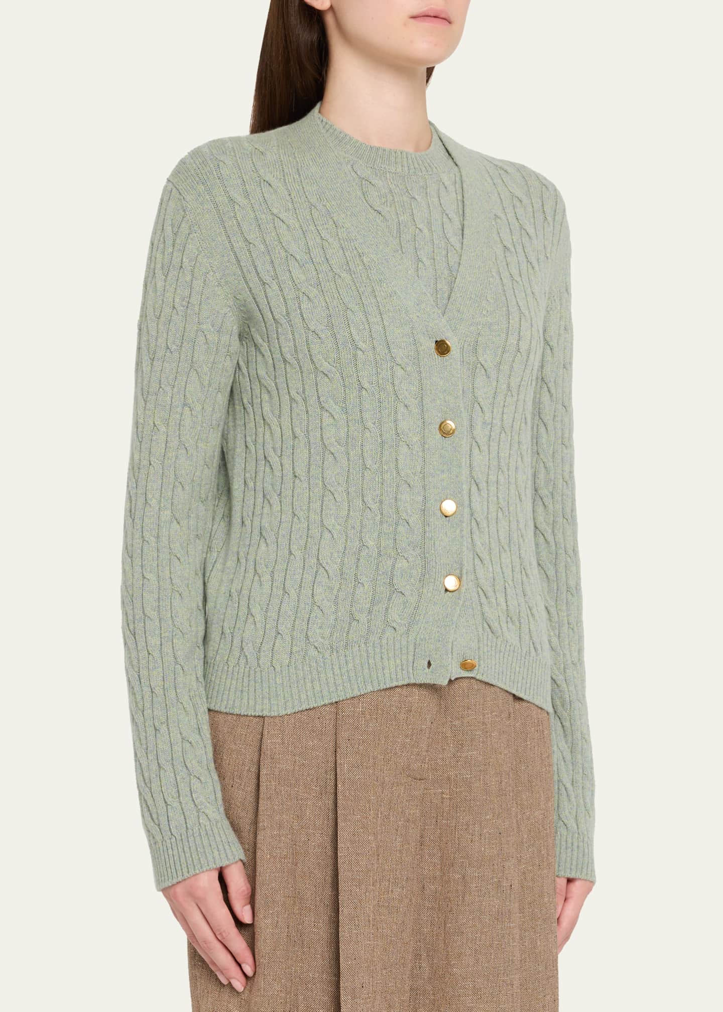 Loro Piana Baby Cashmere Cable Knit Cardigan - Bergdorf Goodman