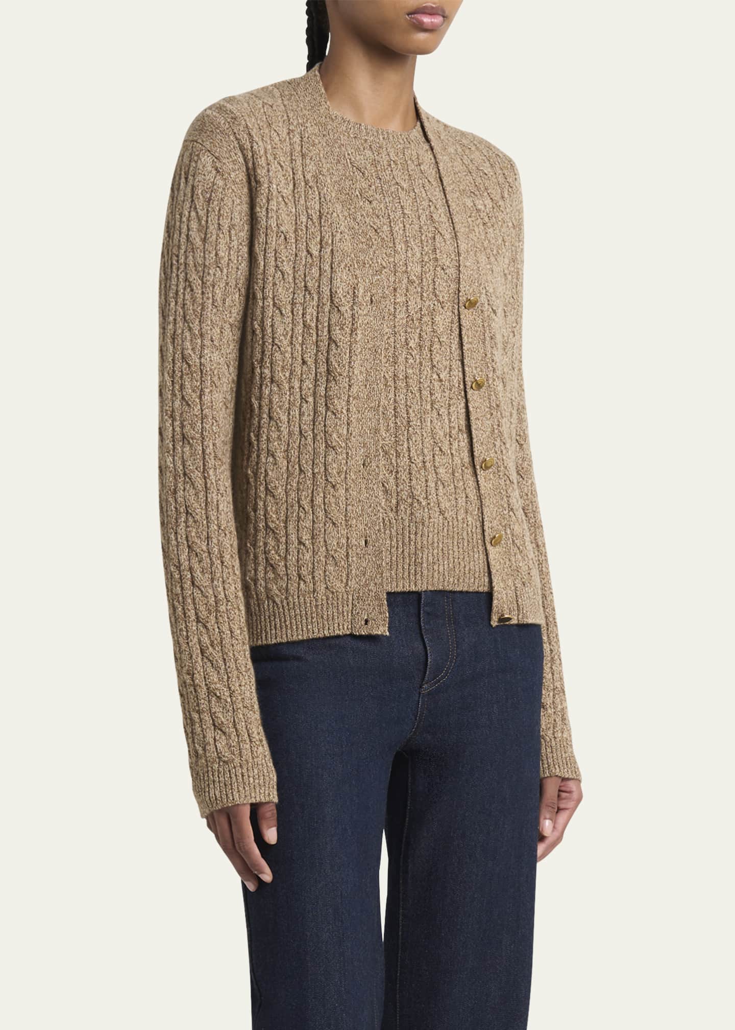 Loro Piana Baby Cashmere Cable Knit Cardigan Image 4 of 5