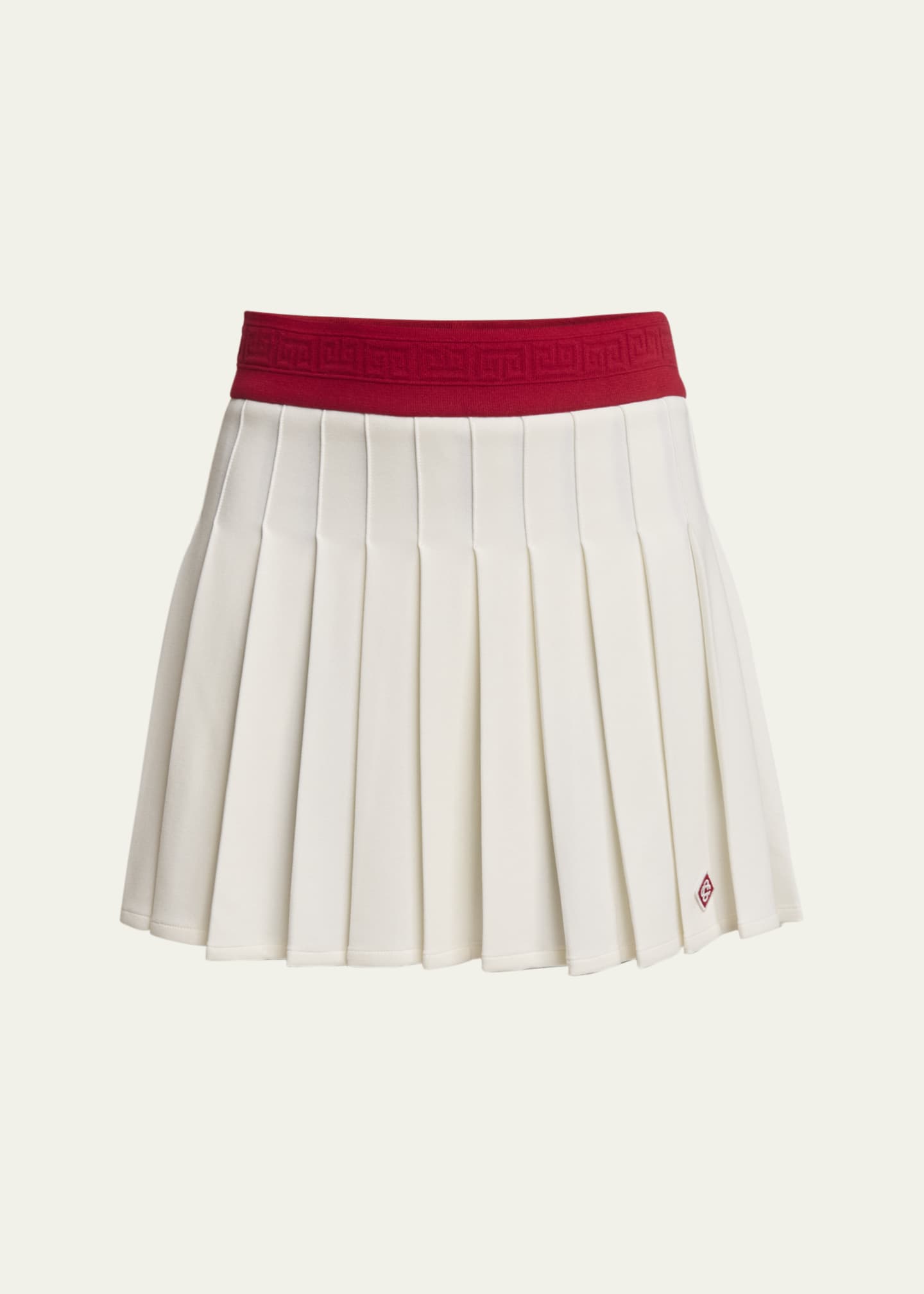 CASABLANCA Jersey Pleated Mini Skirt with Logo Band
