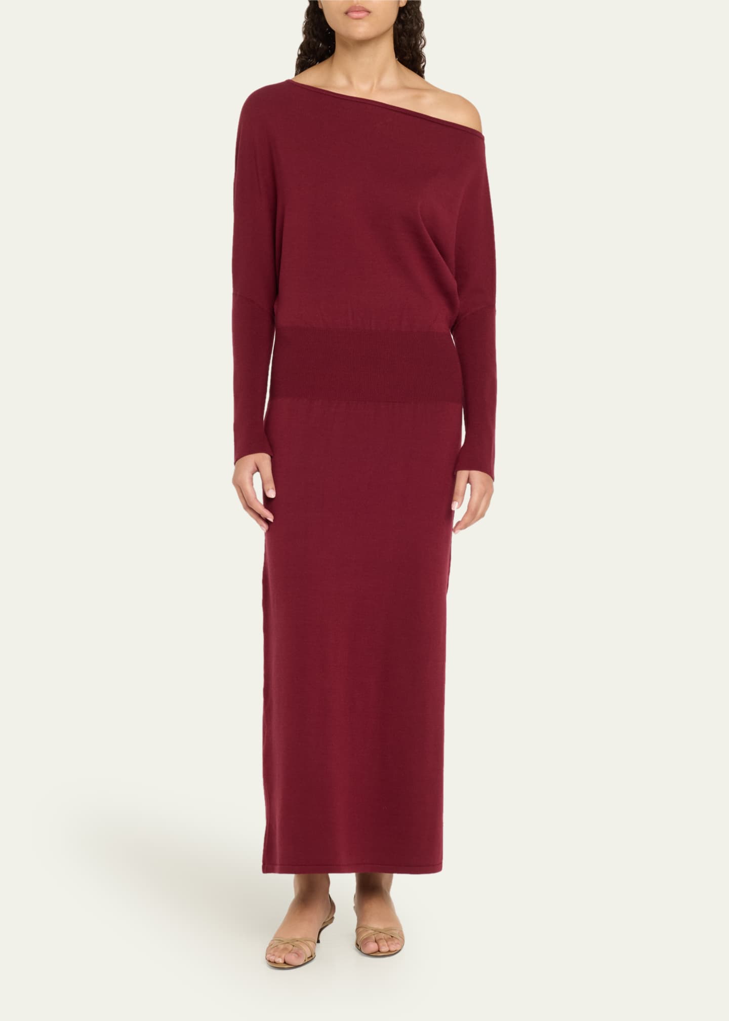 SIMKHAI Janese One-Shoulder Wool-Blend Midi Dress Image 2 of 4