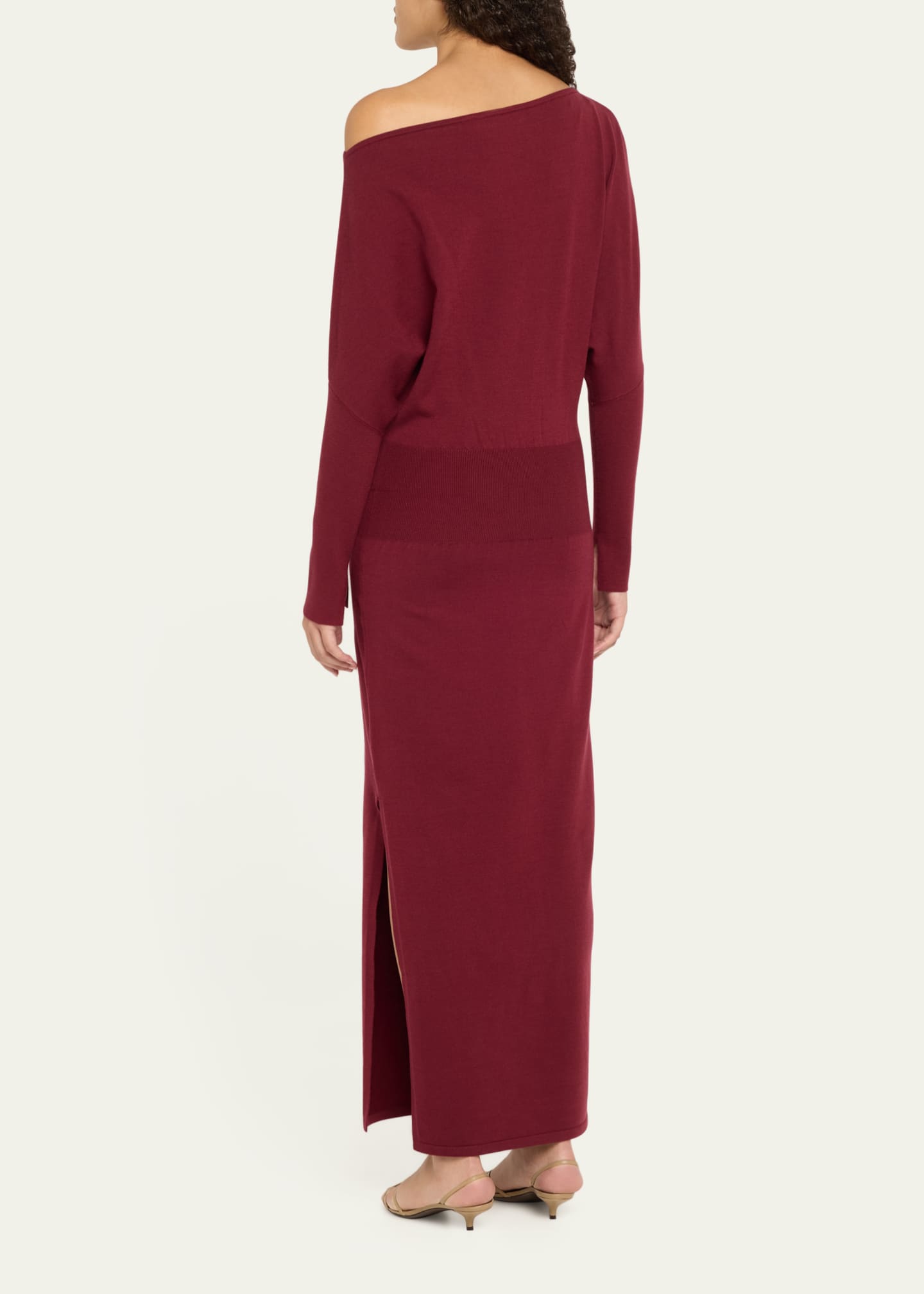 SIMKHAI Janese One-Shoulder Wool-Blend Midi Dress Image 3 of 4