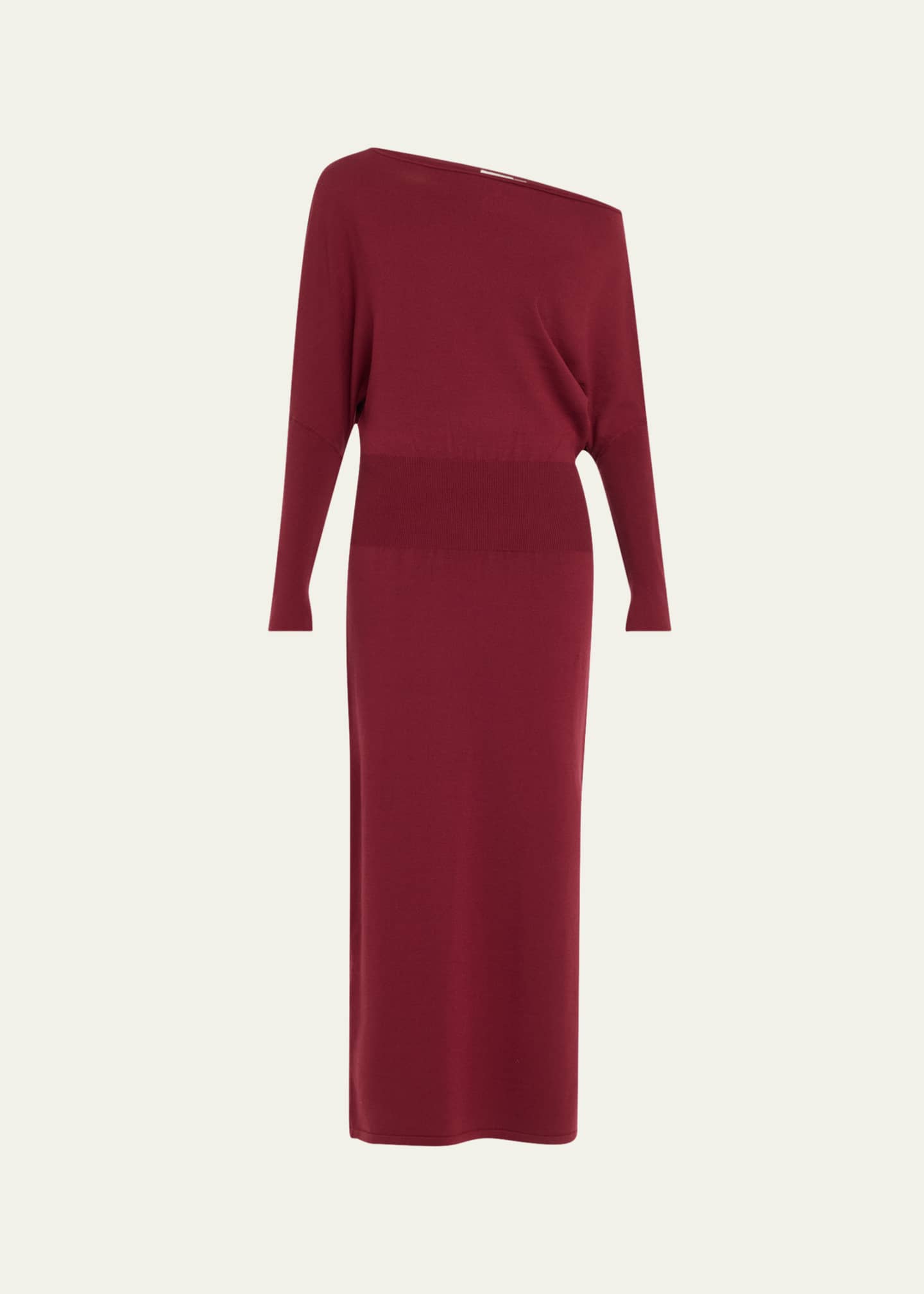 SIMKHAI Janese One-Shoulder Wool-Blend Midi Dress Image 1 of 4