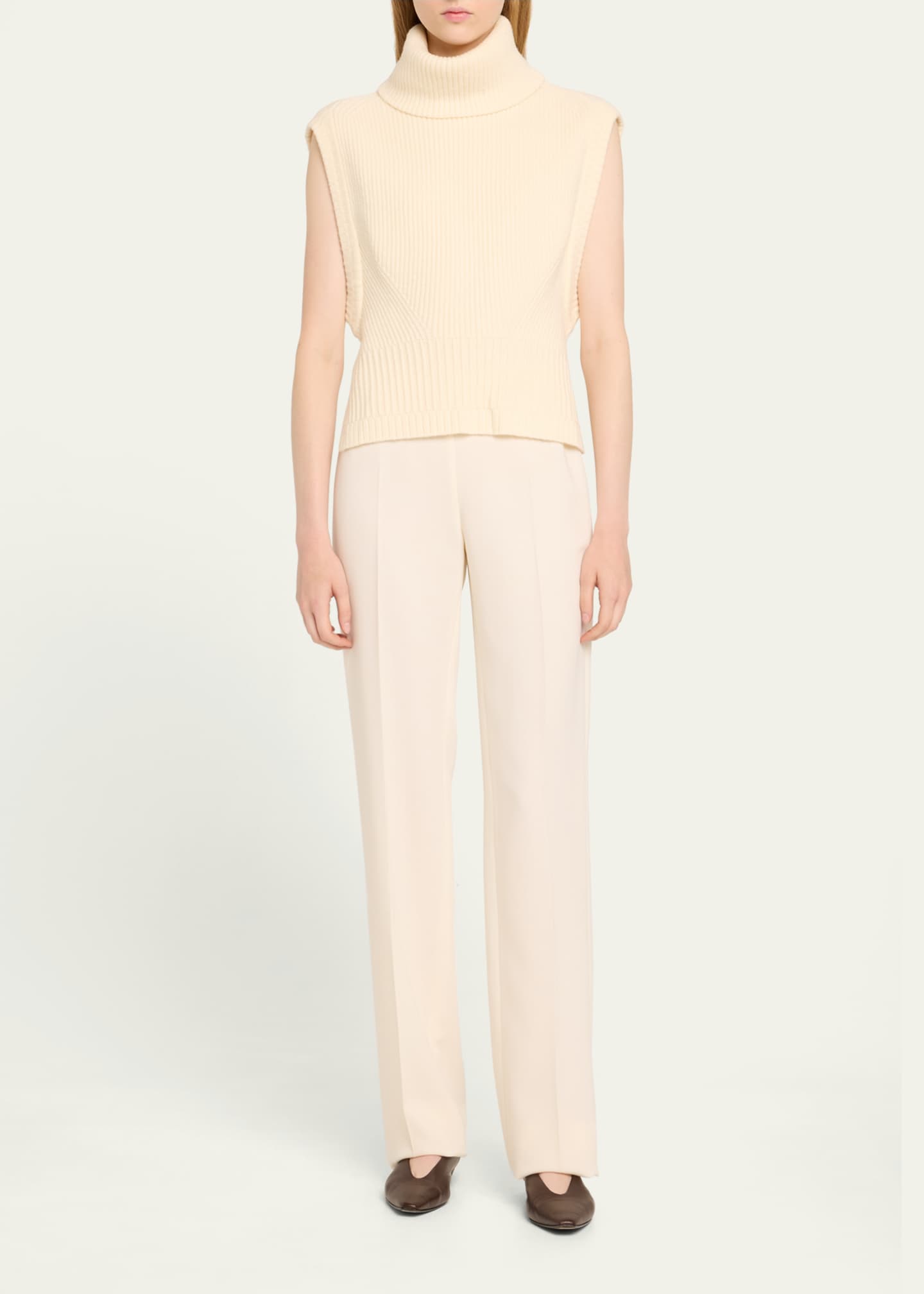 SIMKHAI Maple Wool & Cashmere Sleeveless Turtleneck Top Image 2 of 5