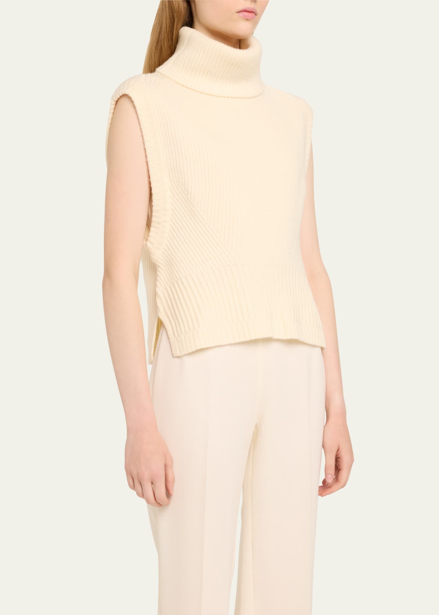 SIMKHAI Maple Wool & Cashmere Sleeveless Turtleneck Top Image 4 of 5