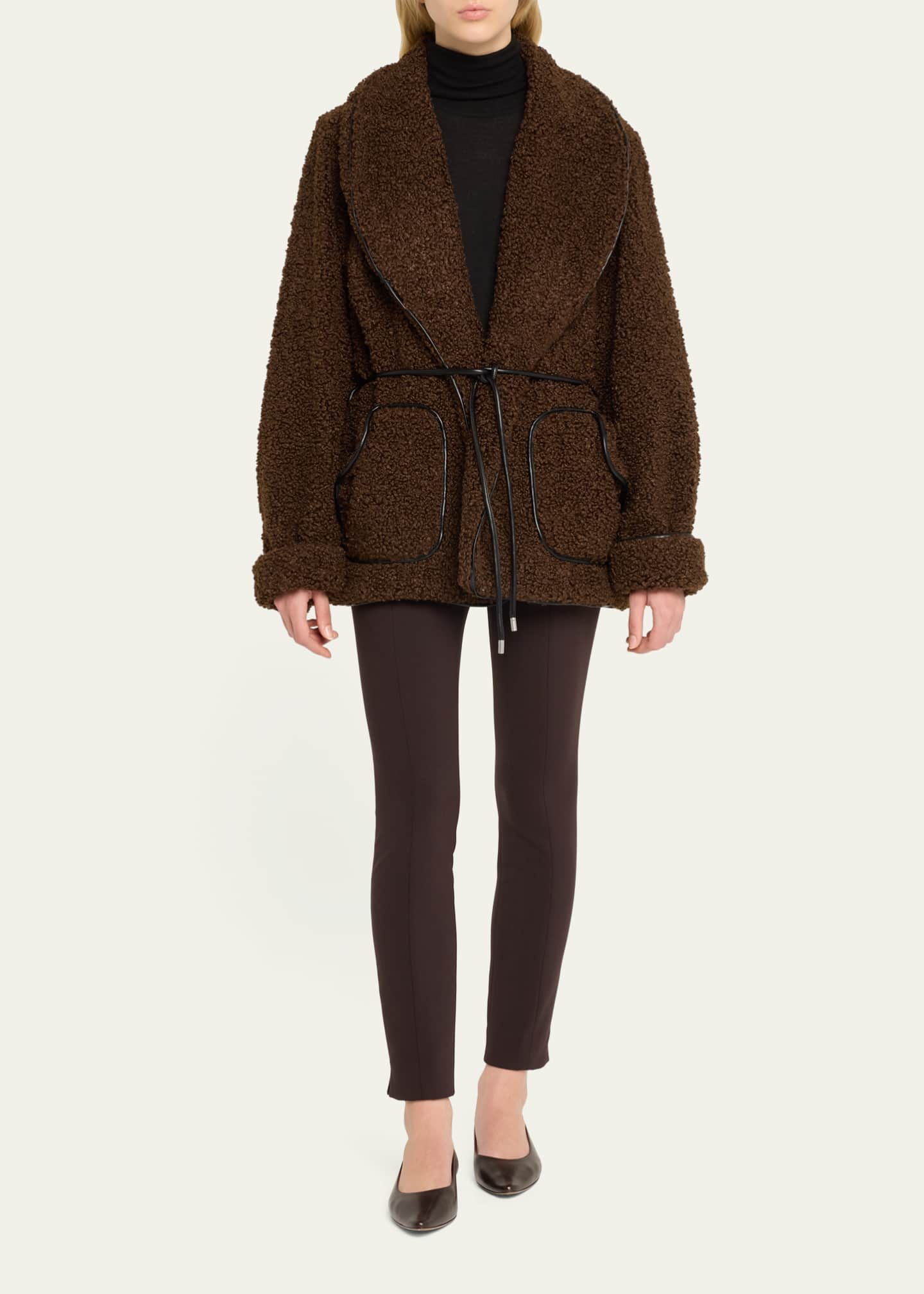 SIMKHAI Kimia Faux Fur Tie Waist Jacket Image 2 of 5