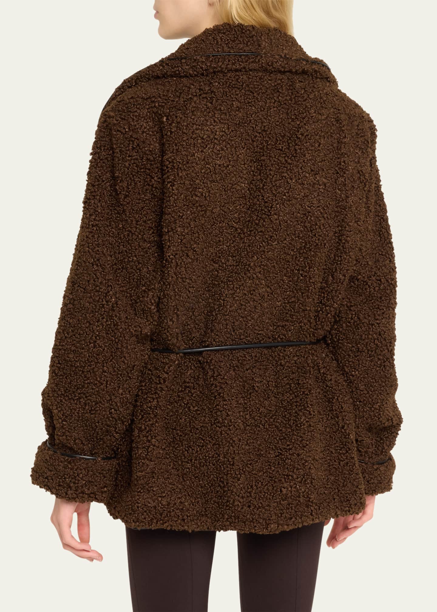 SIMKHAI Kimia Faux Fur Tie Waist Jacket Image 3 of 5
