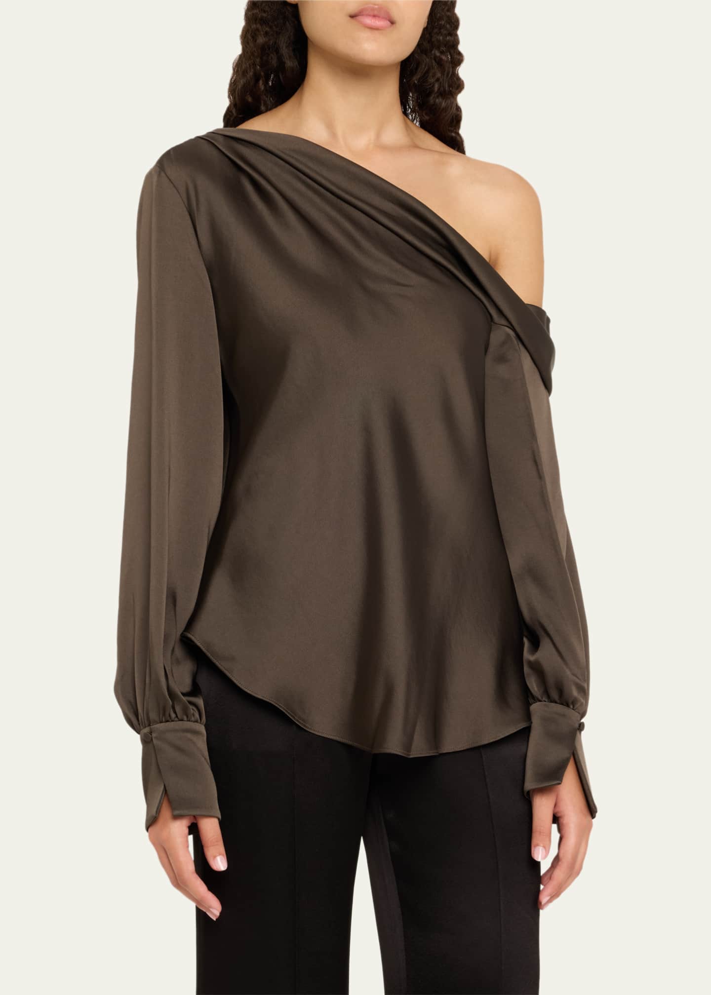 SIMKHAI Alice Satin One-Shoulder Top Image 4 of 5