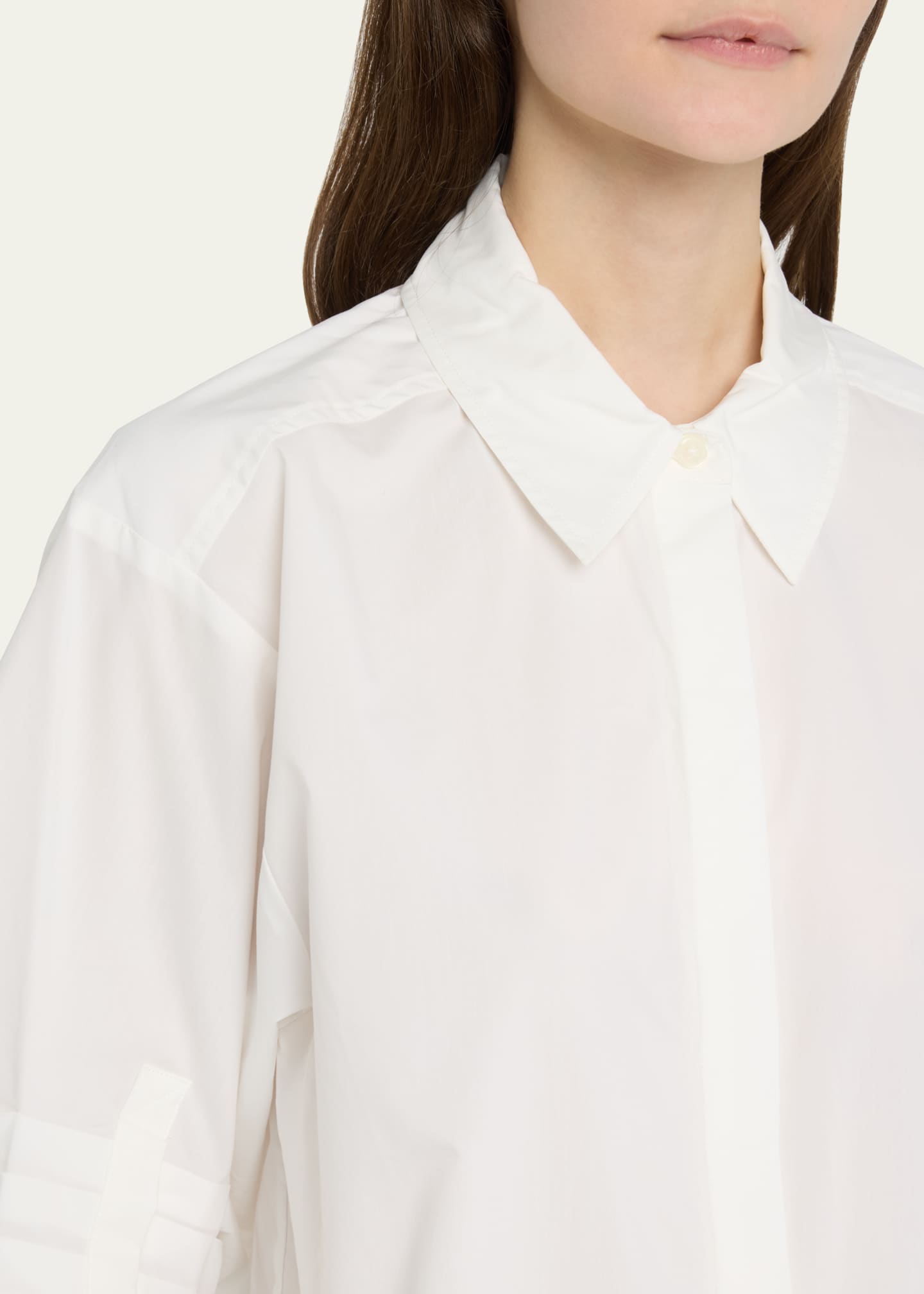 SIMKHAI Gemma 3/4-Sleeve Poplin Button-Front Shirt Image 5 of 5