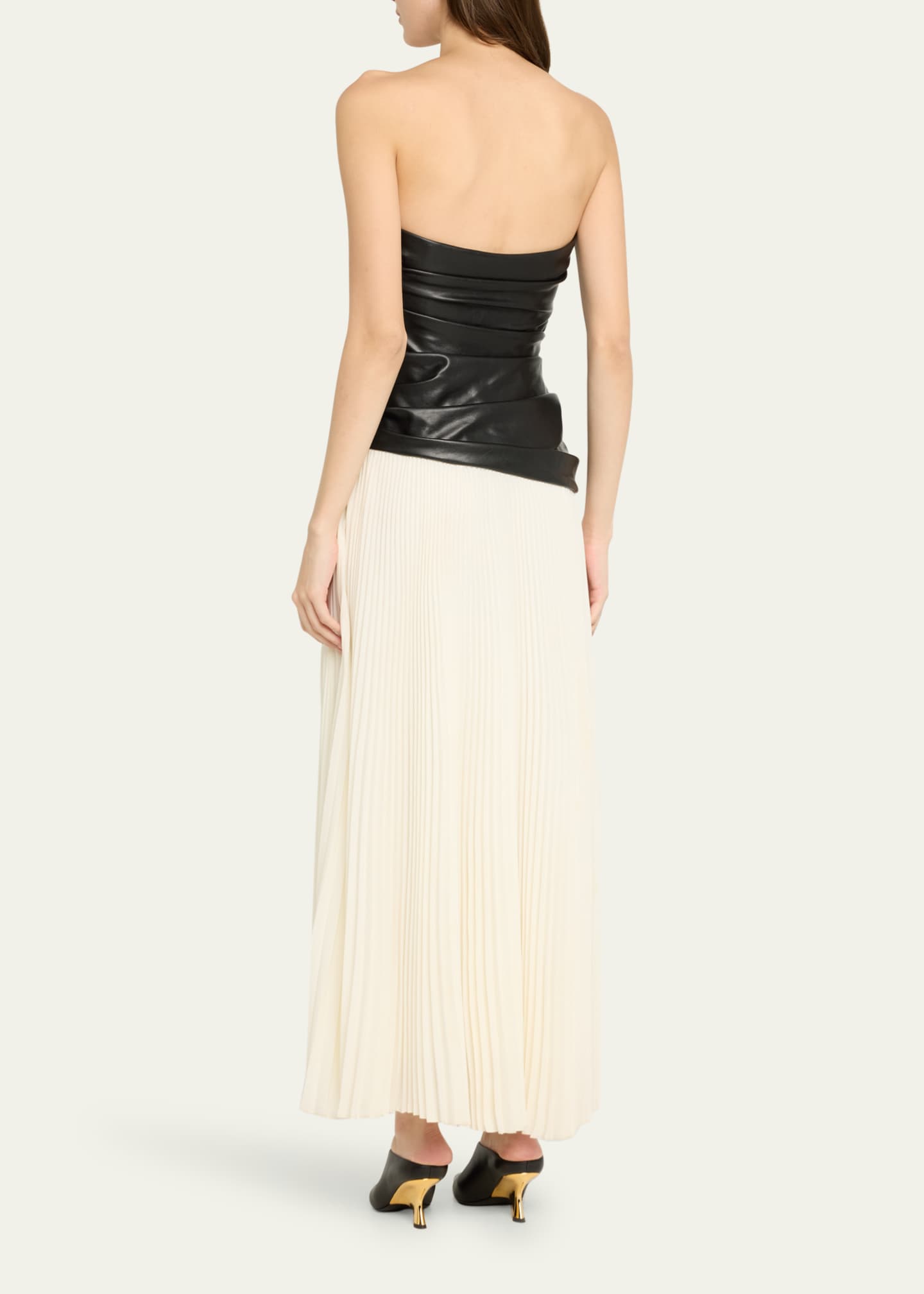 Arie Strapless Bustier Combo Midi Dress