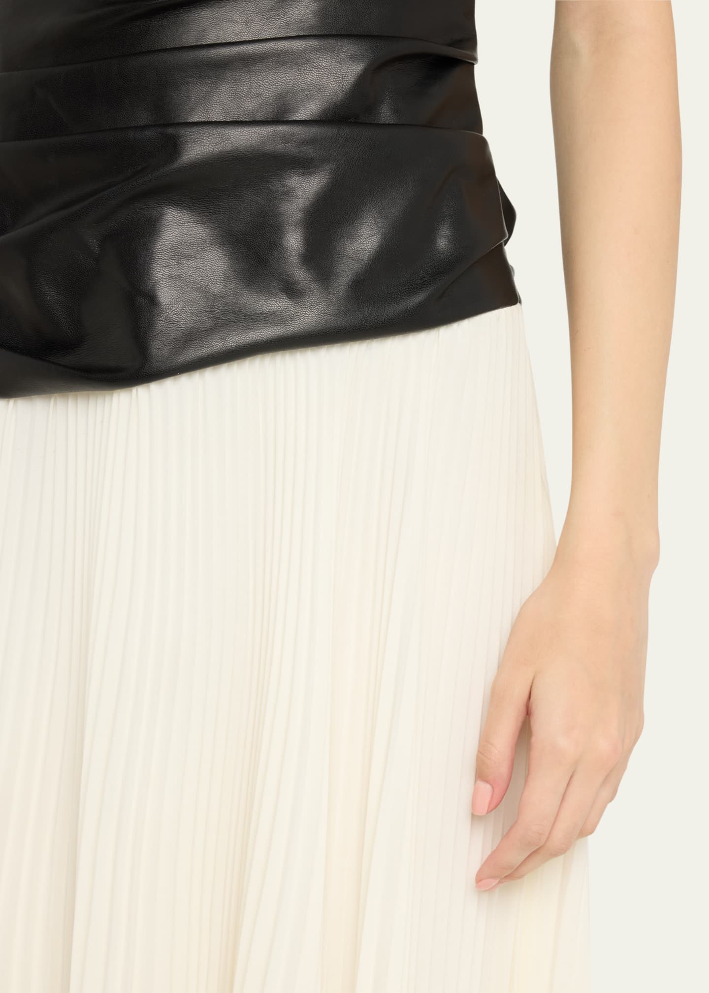 Arie Strapless Bustier Combo Midi Dress