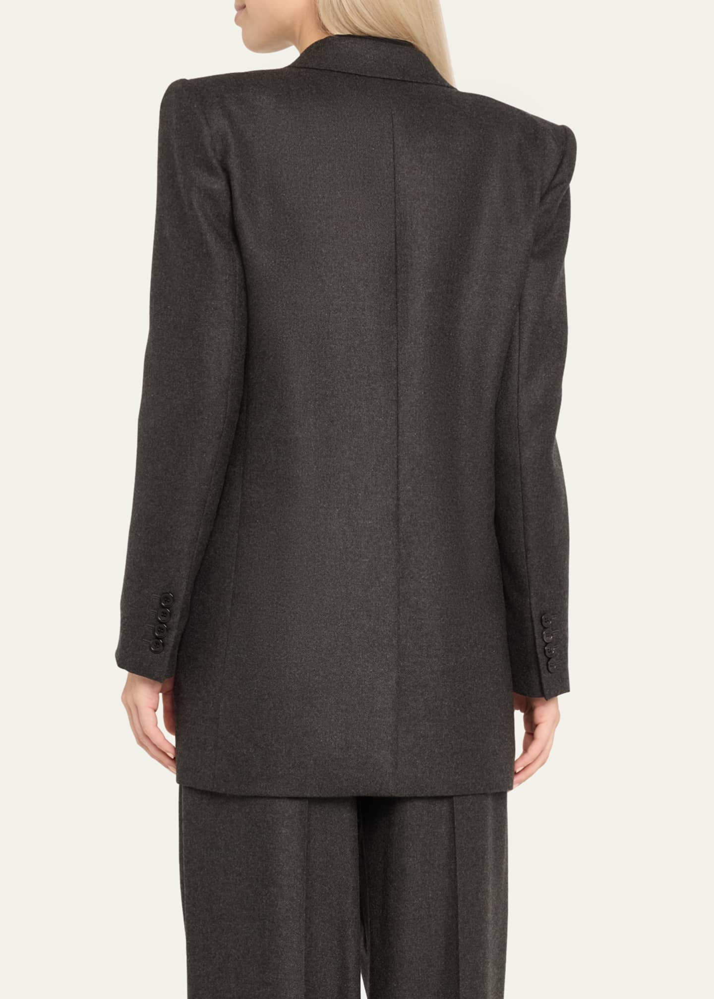 Saint Laurent Cashmere-Blend Tailored Blazer Jacket Image 3 of 5