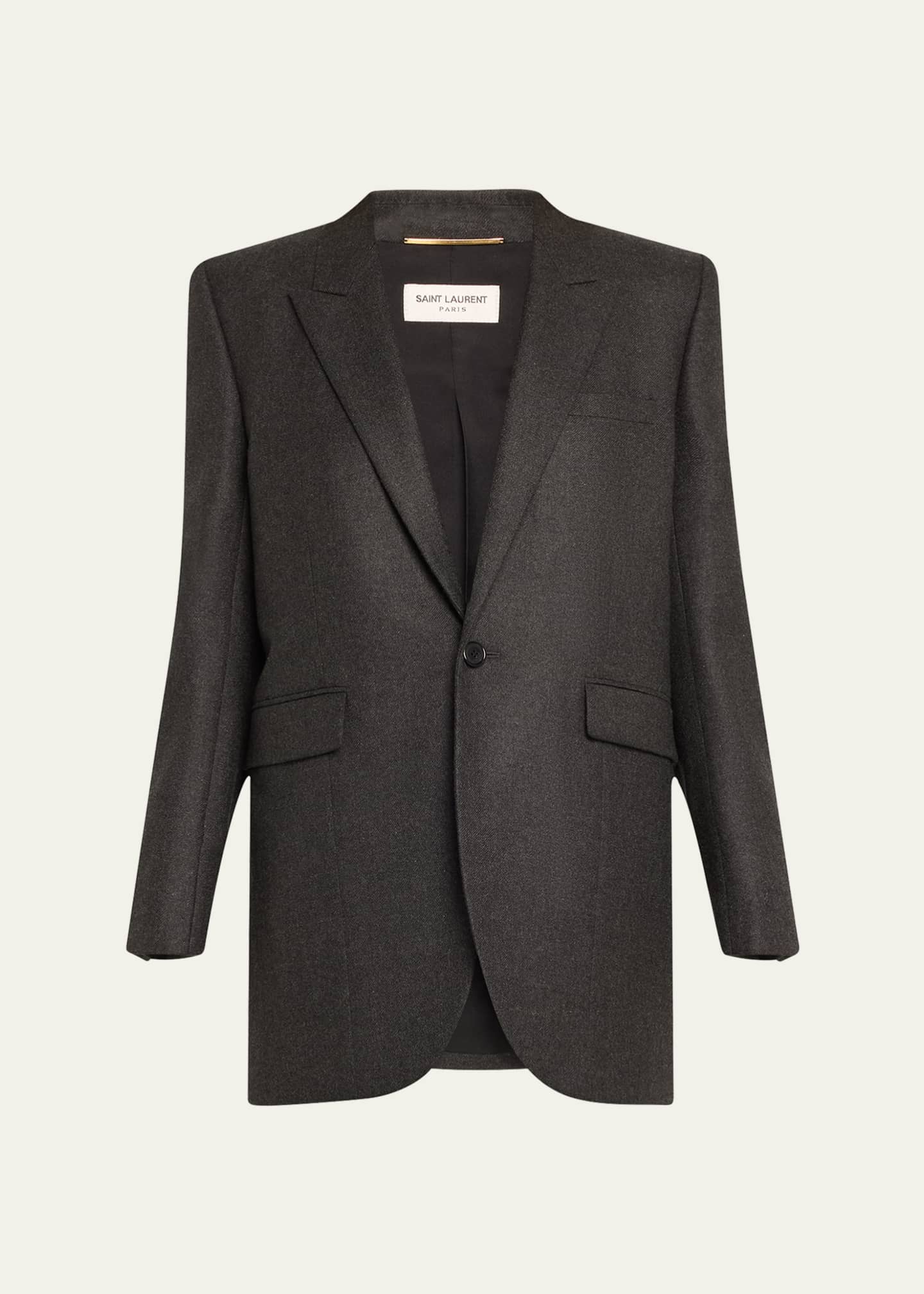 Saint Laurent Cashmere-Blend Tailored Blazer Jacket Image 1 of 5