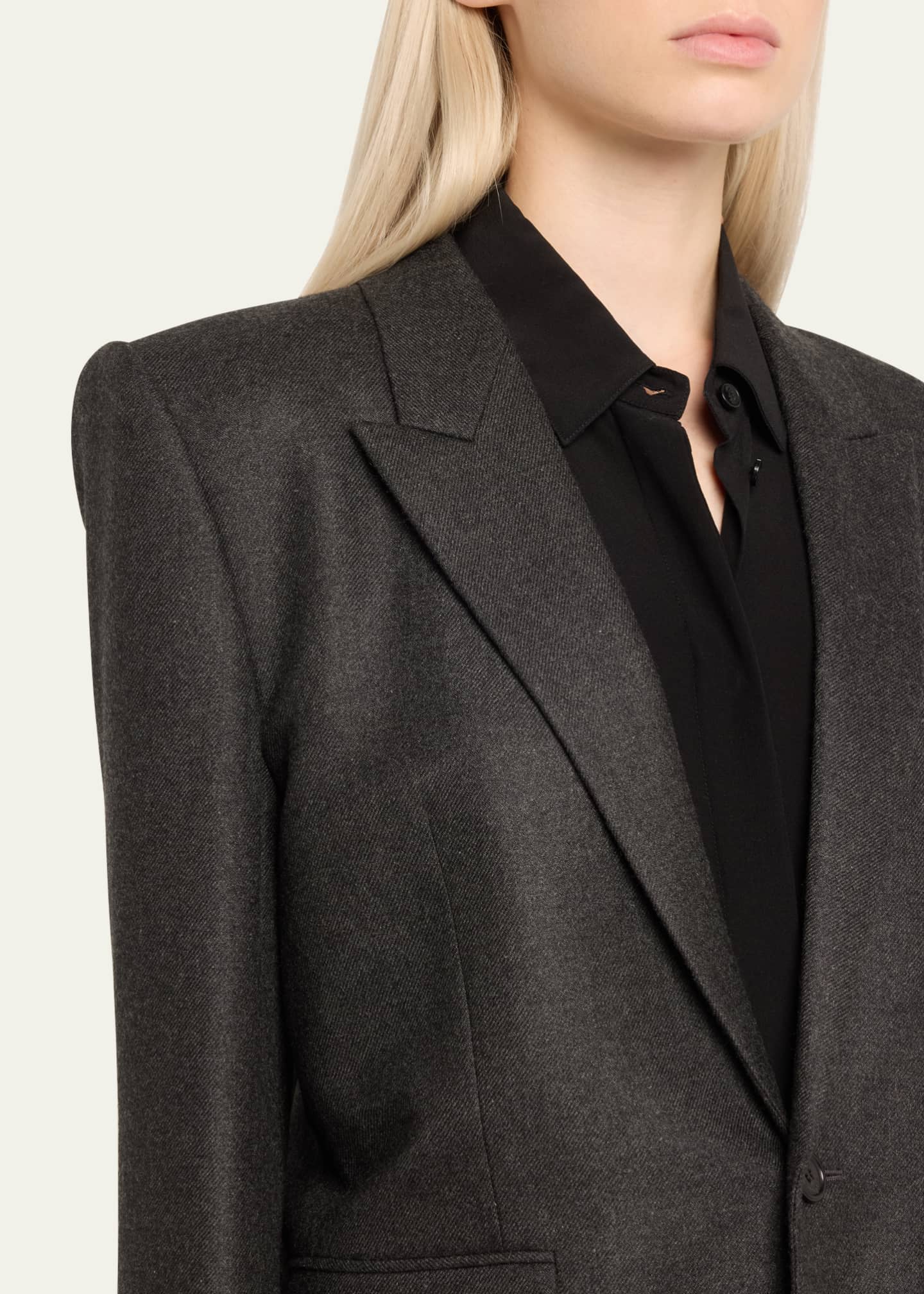 Saint Laurent Cashmere-Blend Tailored Blazer Jacket Image 5 of 5
