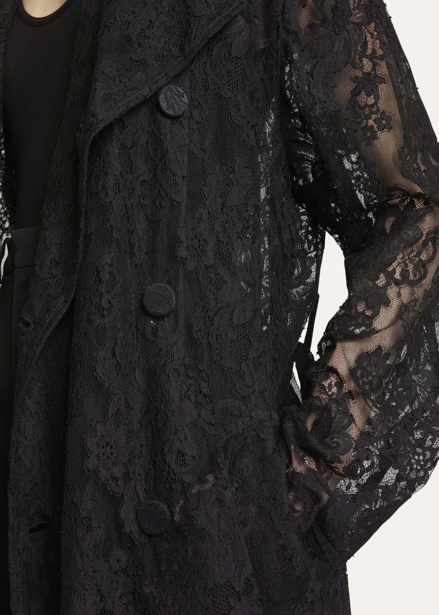 Saint Laurent Belted Lace Trench Coat Bergdorf Goodman