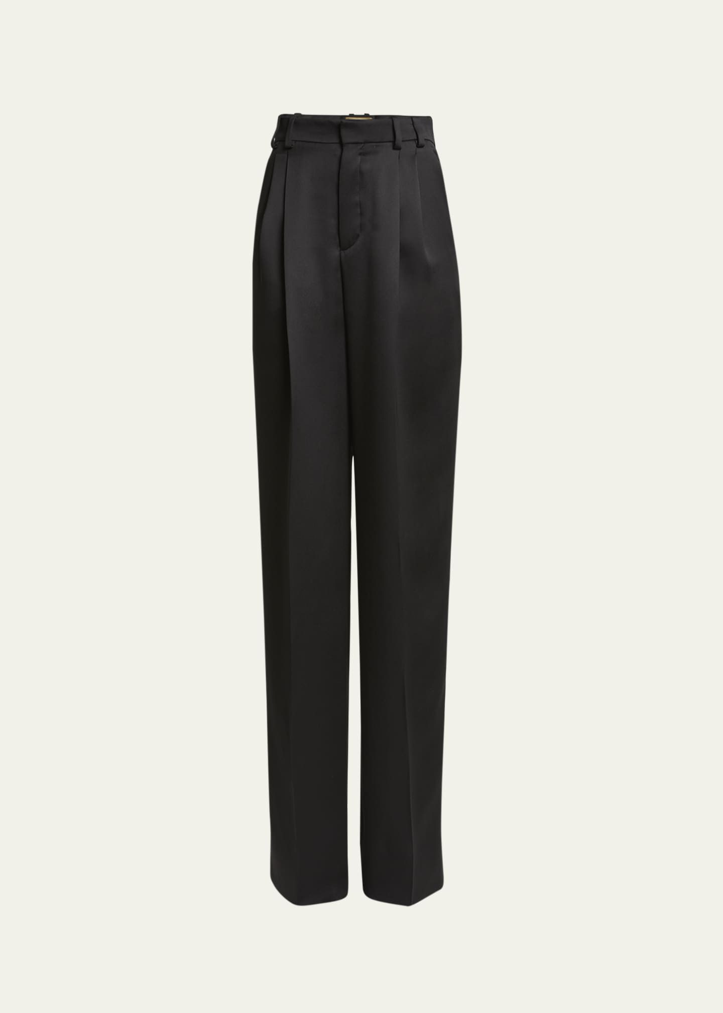 Saint Laurent Satin Straight-Leg Trousers Image 1 of 5