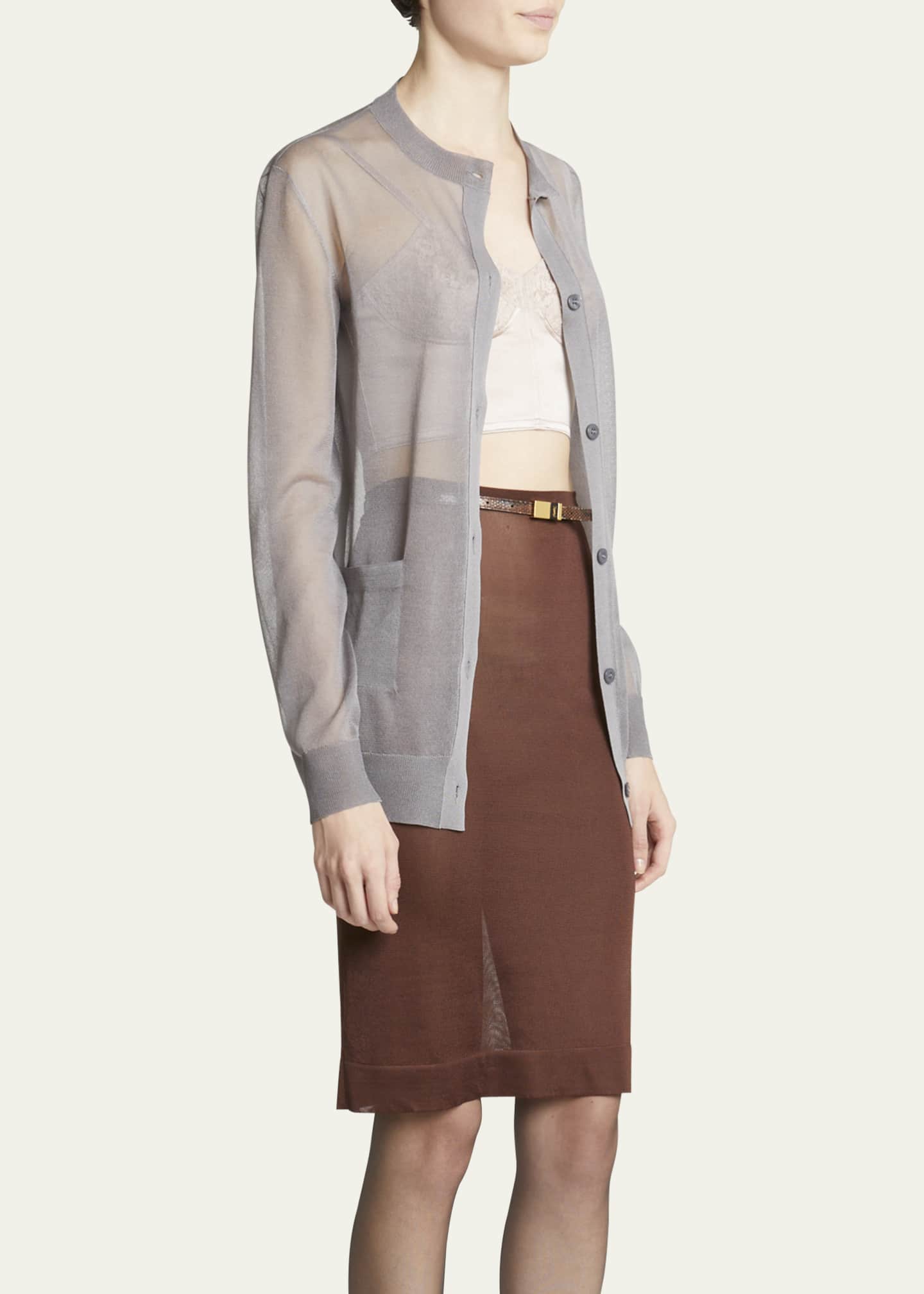 トップス louren vneck sheer knit cardigan SPRING SUMMER COLLECTION [Vneck sheer knit cardigan