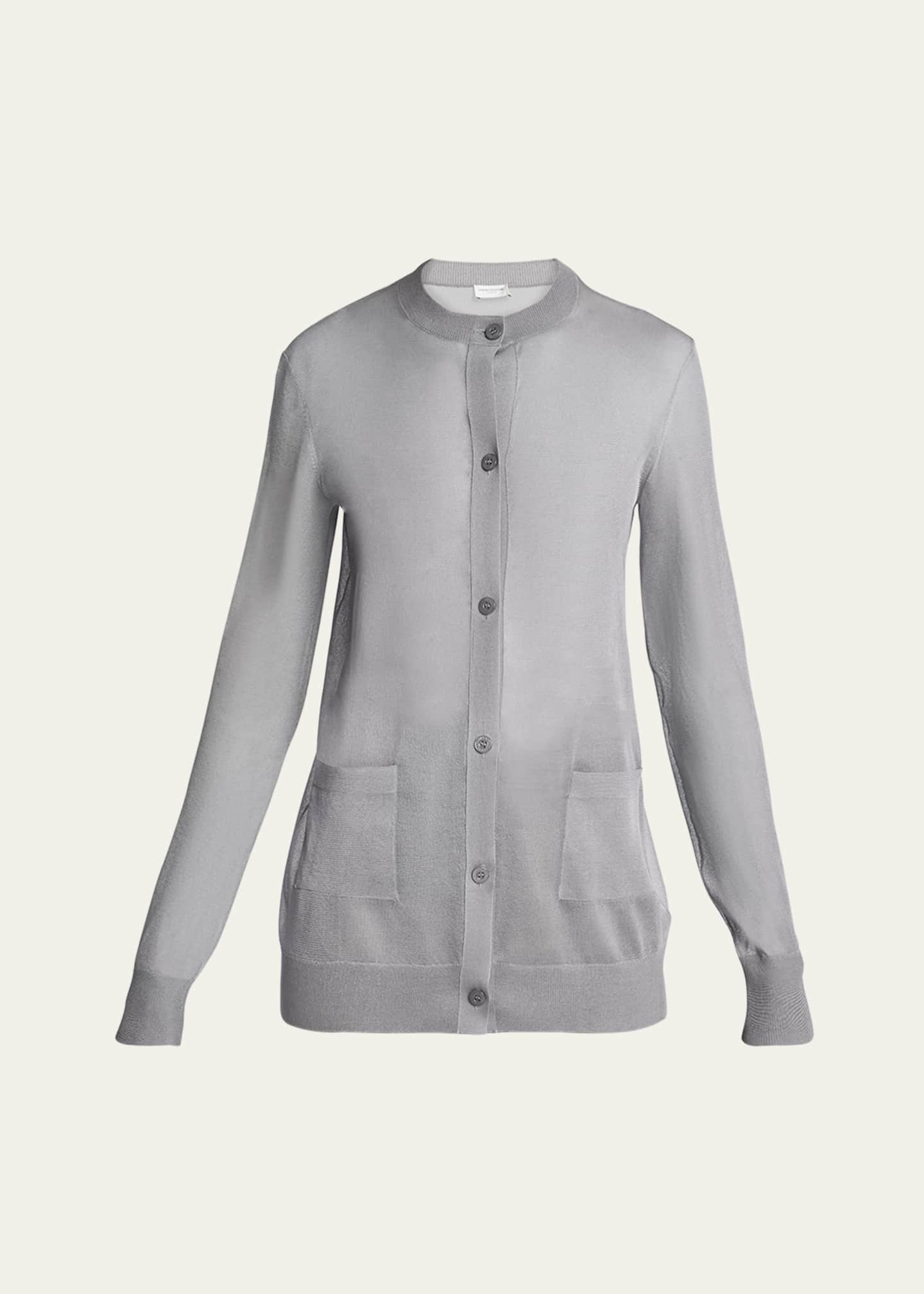 louren front button sheer knit