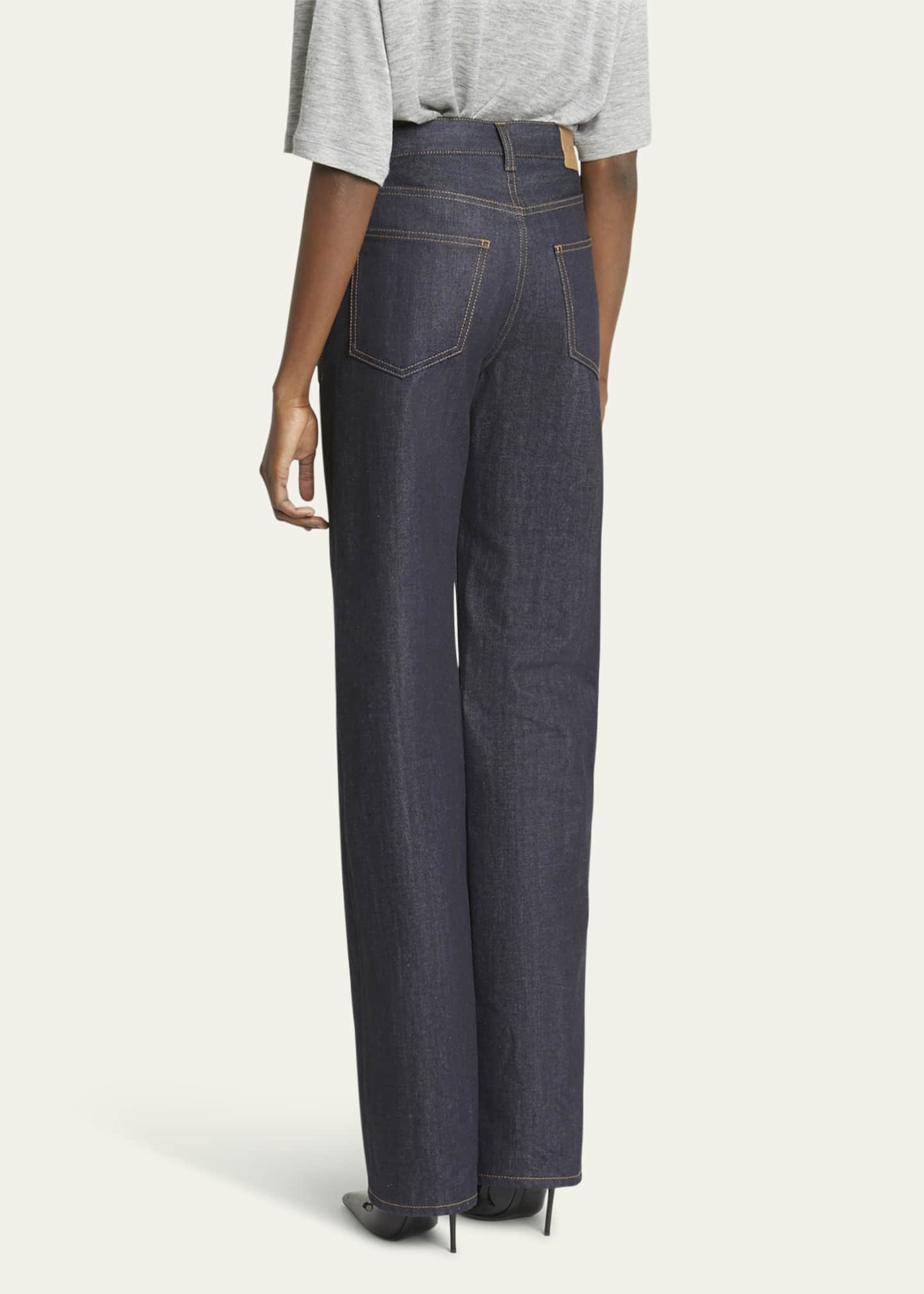 Saint Laurent Cotton Bootcut Jeans - Bergdorf Goodman