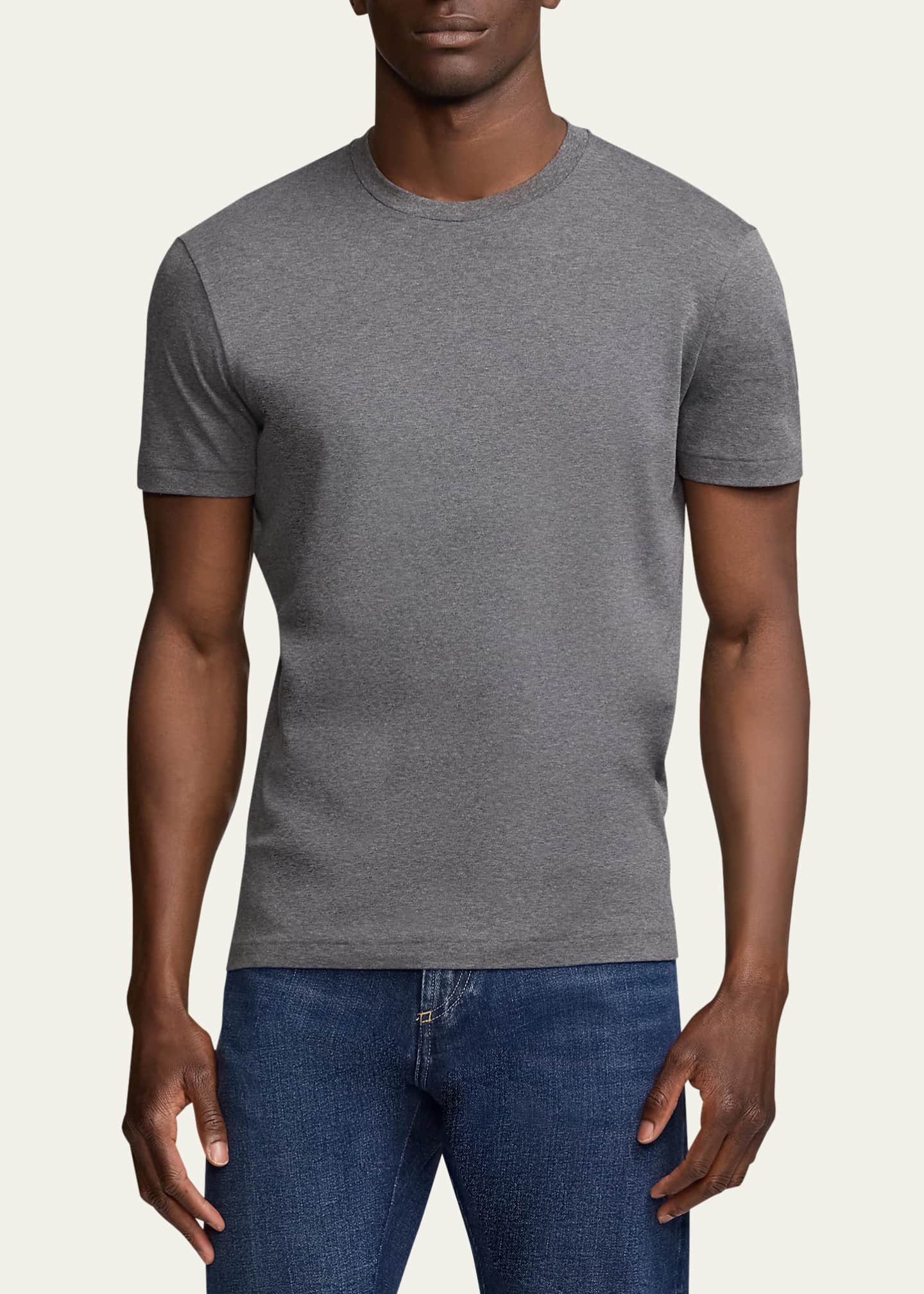 Ralph Lauren Purple Label Men's Silk-Cotton Crew T-Shirt Image 4 of 5