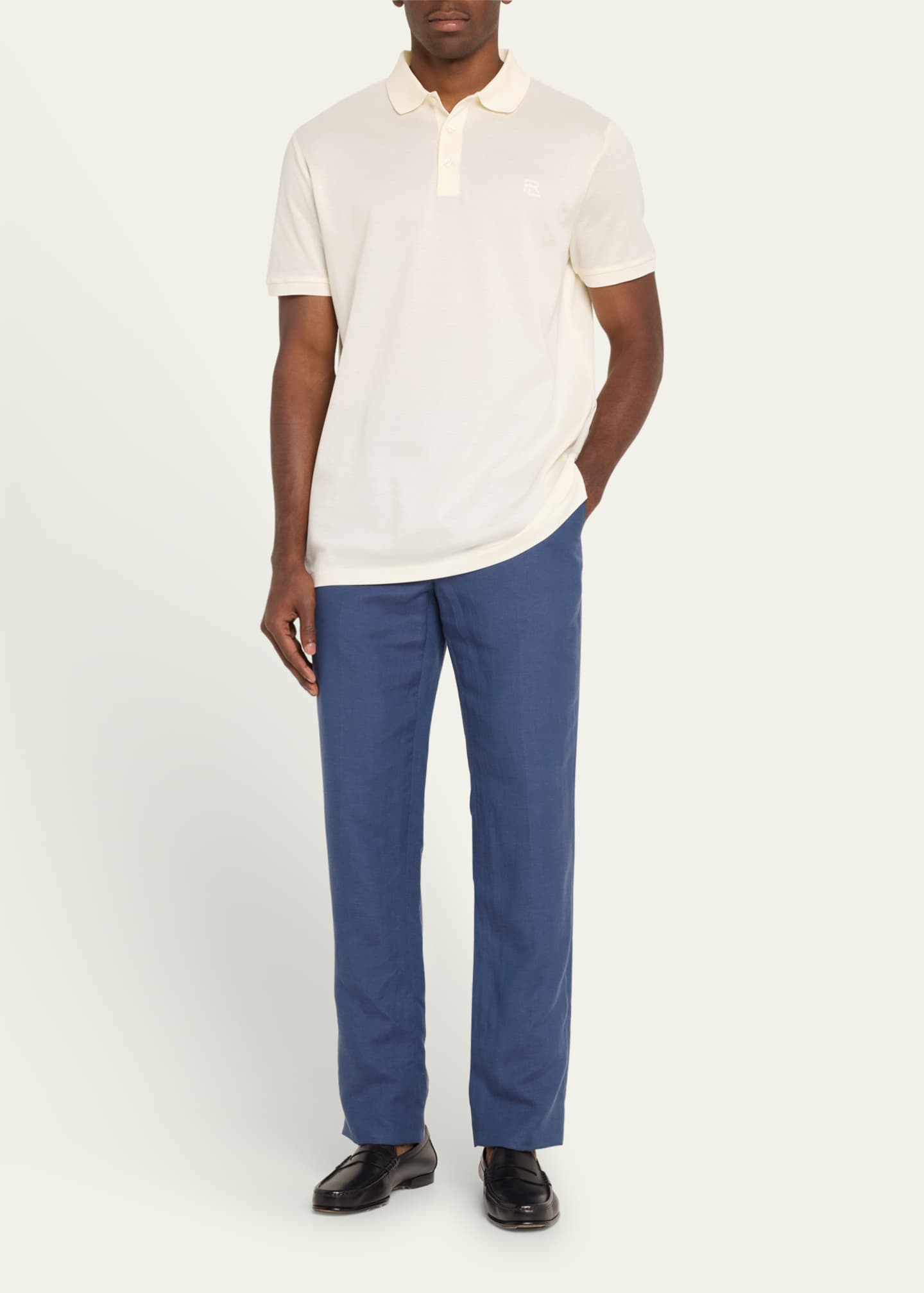 Ralph Lauren Purple Label Men's RL Pique Polo Shirt Image 2 of 5