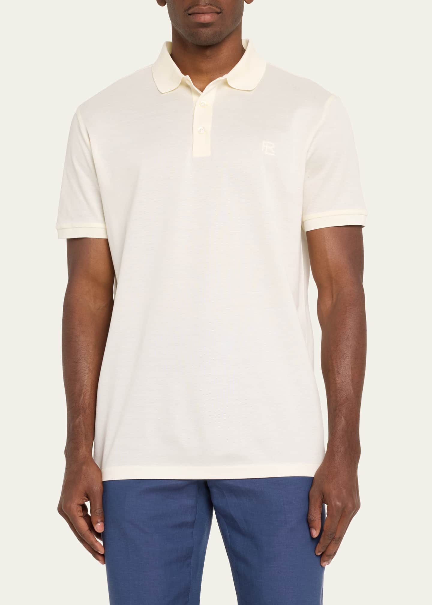 Ralph Lauren Purple Label Men's RL Pique Polo Shirt Image 4 of 5