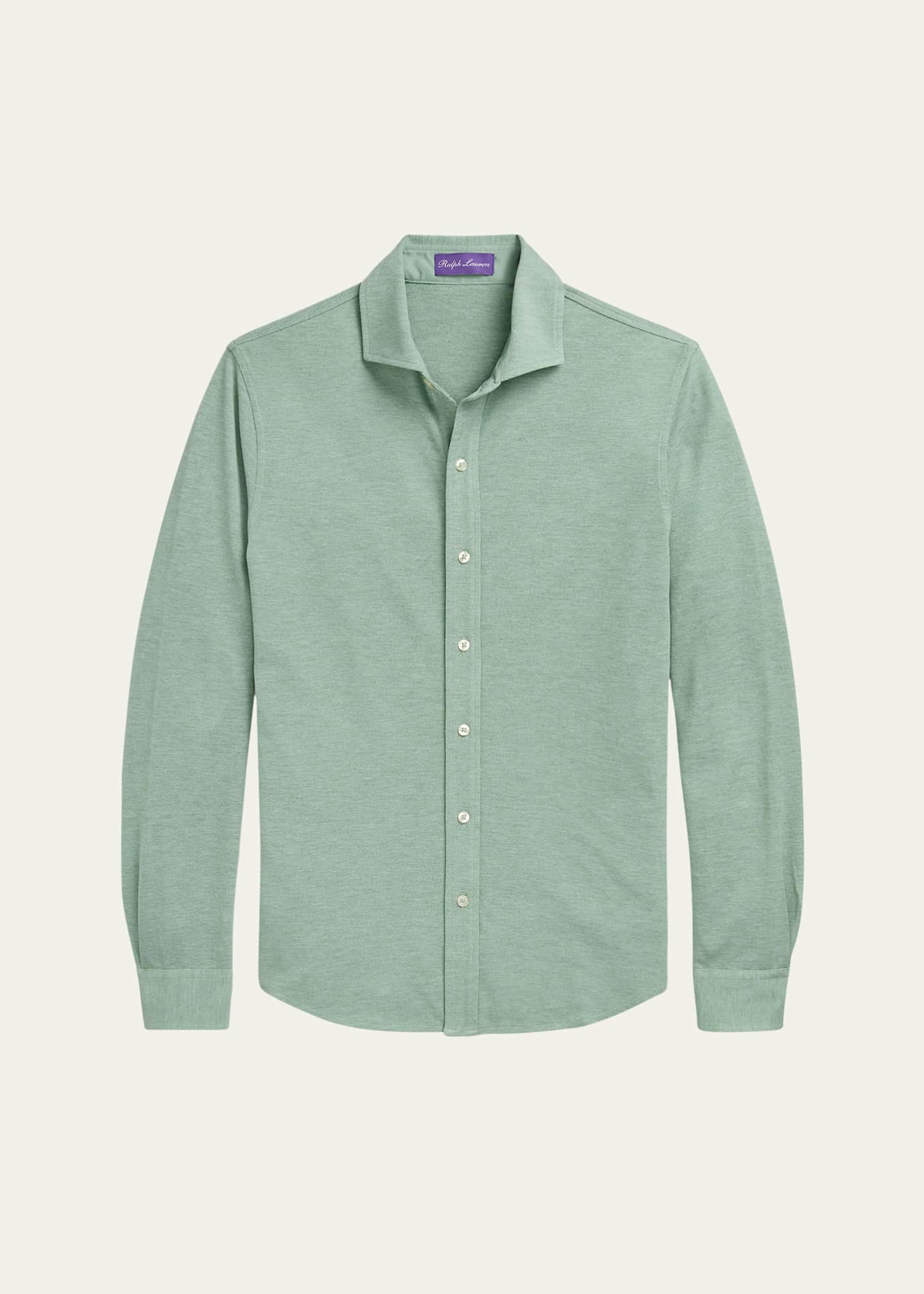 Ralph Lauren Purple Label Men's Pique Cotton Button-Down Shirt Image 1 of 5