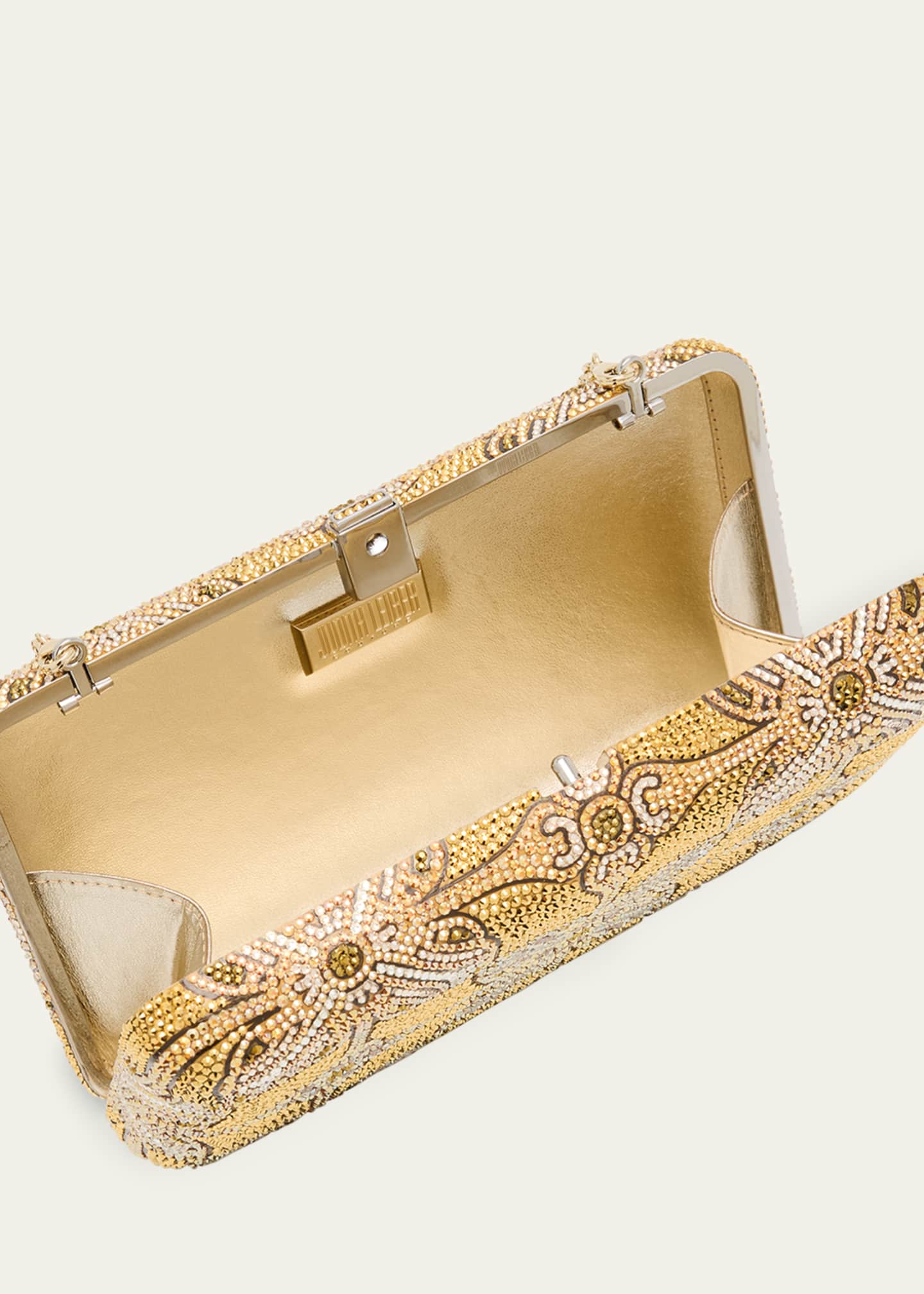 Judith Leiber Couture Rectangle Gilded Stamp Crystal Clutch Bag Image 4 of 6