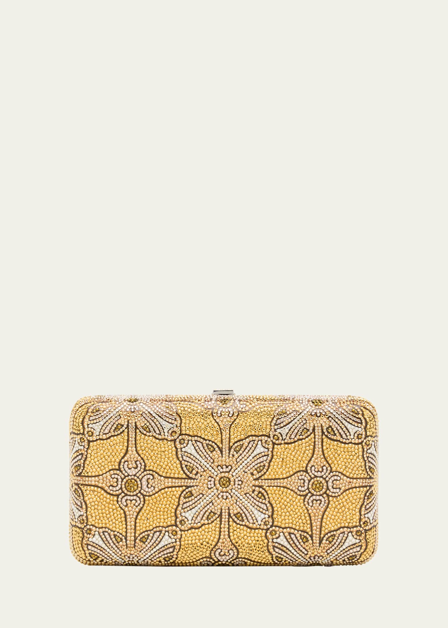 Judith Leiber Couture Rectangle Gilded Stamp Crystal Clutch Bag Image 1 of 6