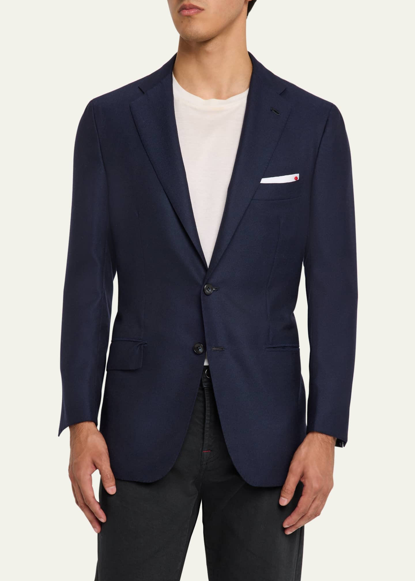 Kiton Men's Solid Cashmere Blazer Image 4 of 8