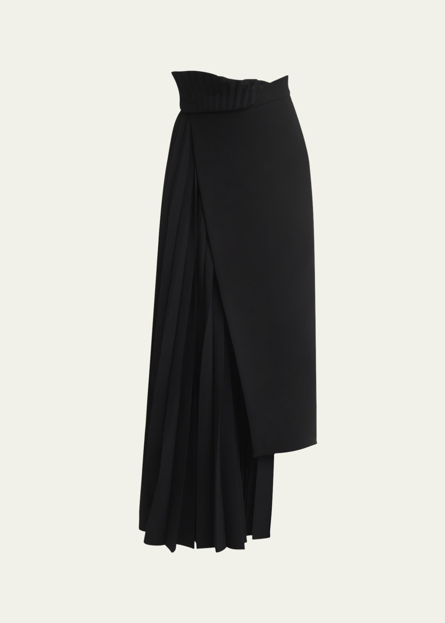 A.W.A.K.E. MODE Asymmetric Pleated-Insert Maxi Skirt Image 1 of 5