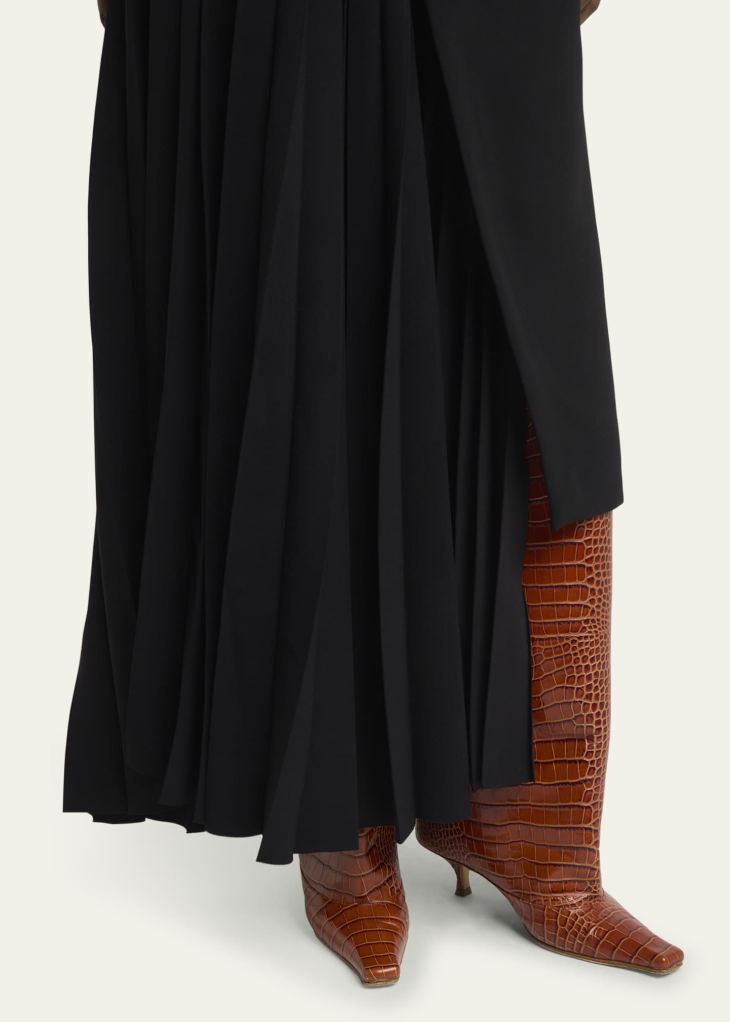 A.W.A.K.E. MODE Asymmetric Pleated-Insert Maxi Skirt Image 5 of 5