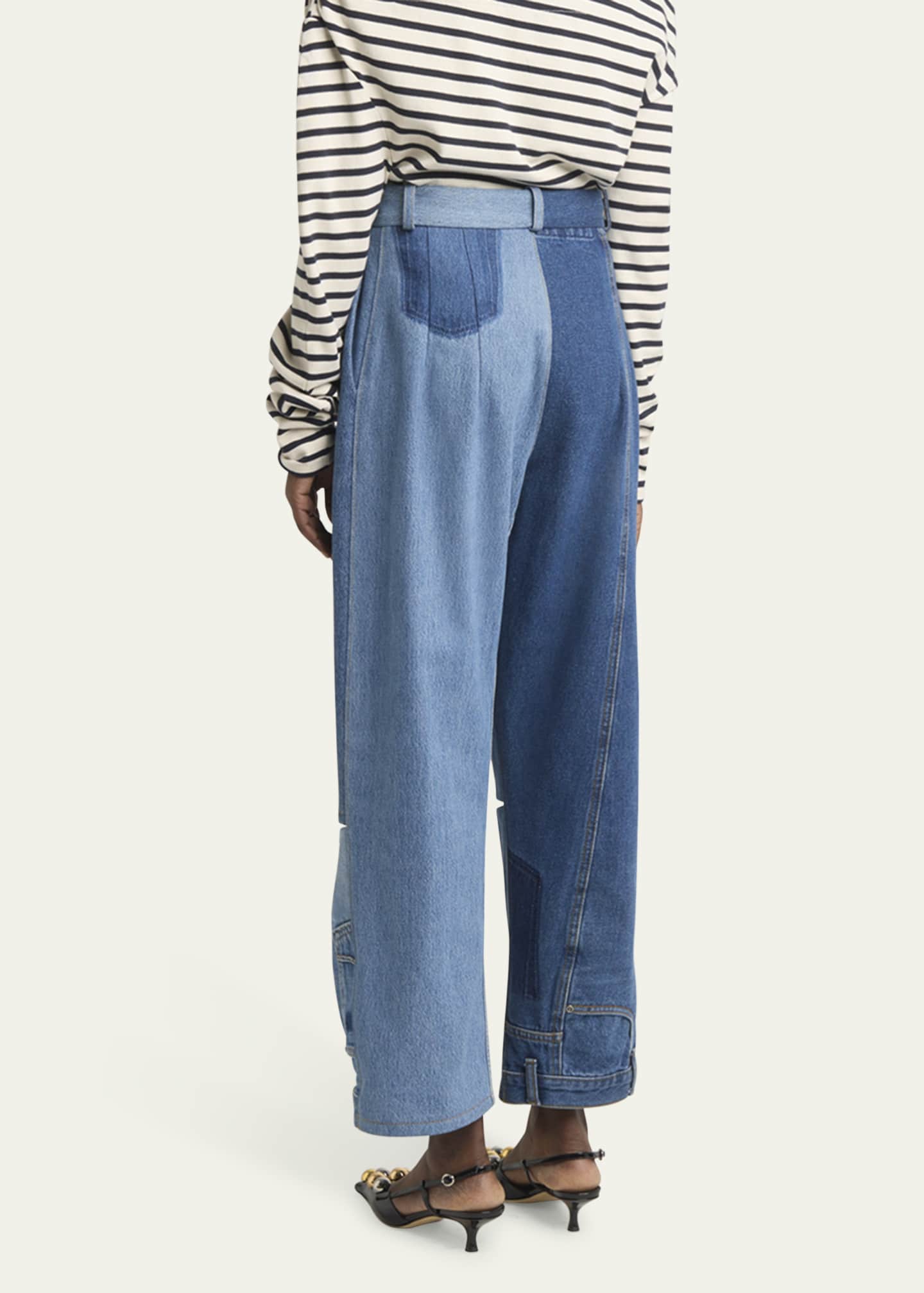 A.W.A.K.E. MODE Cutout Upcycled Denim Jeans Image 3 of 5